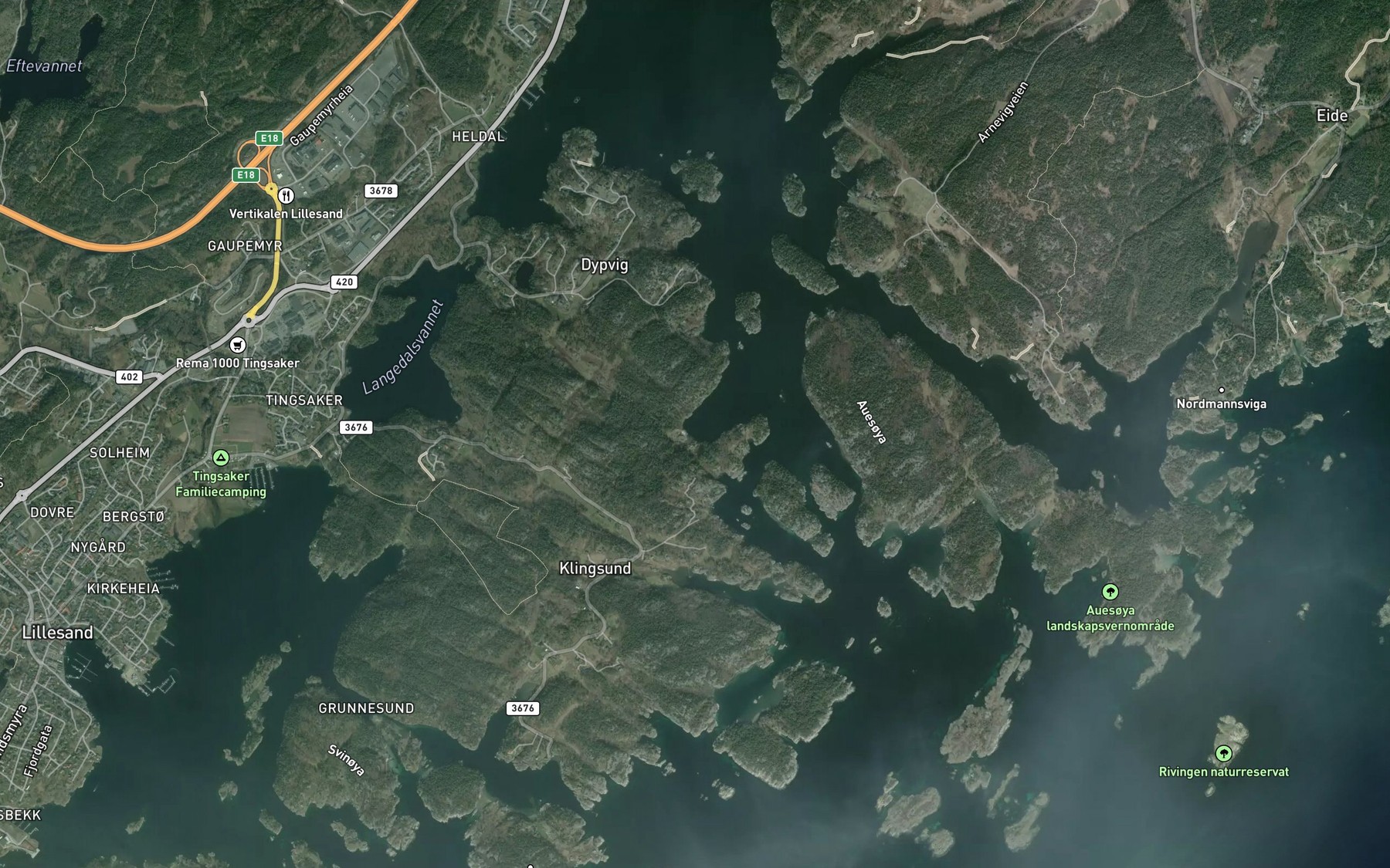 Satellite map of the Buviga