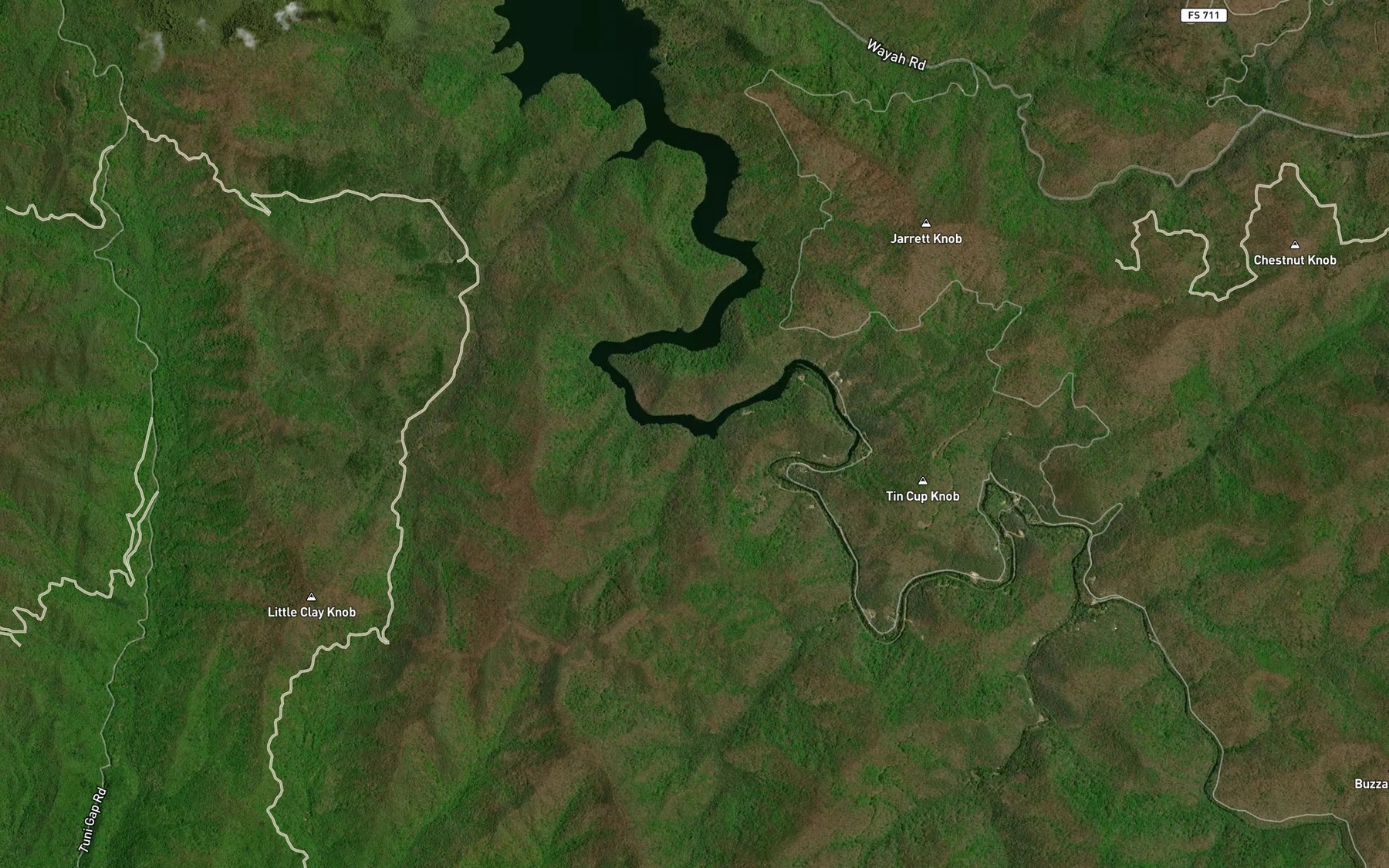 Satellite map of the Tipton Branch