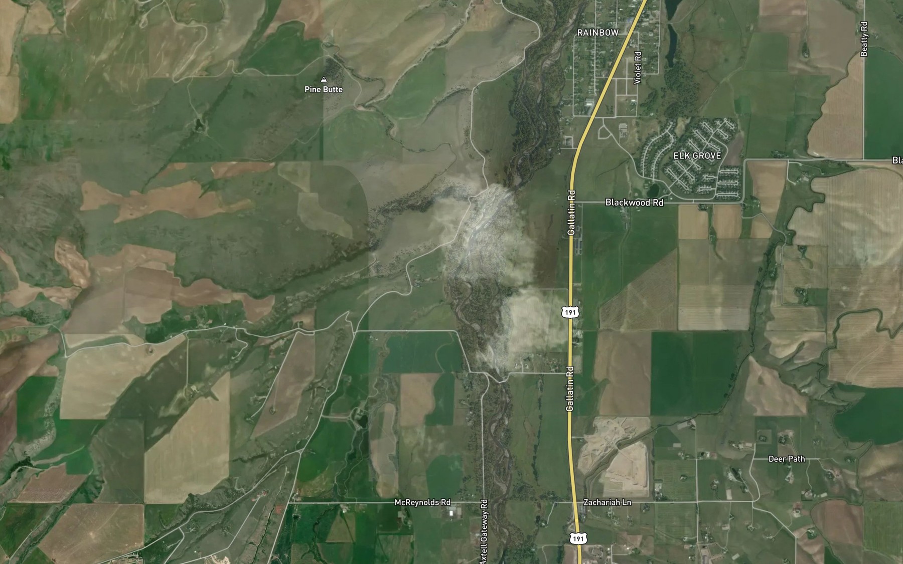 Satellite map of the Fish Creek