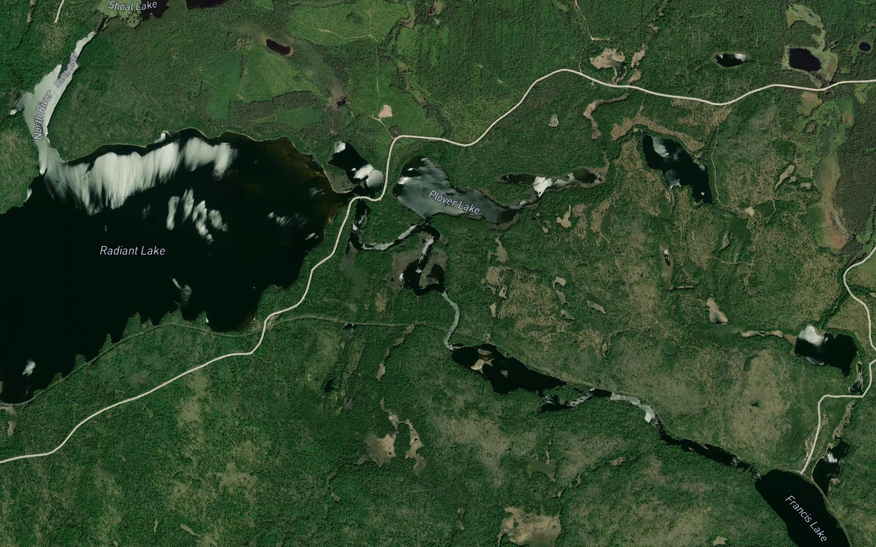 Satellite map of the Mudcat Lake