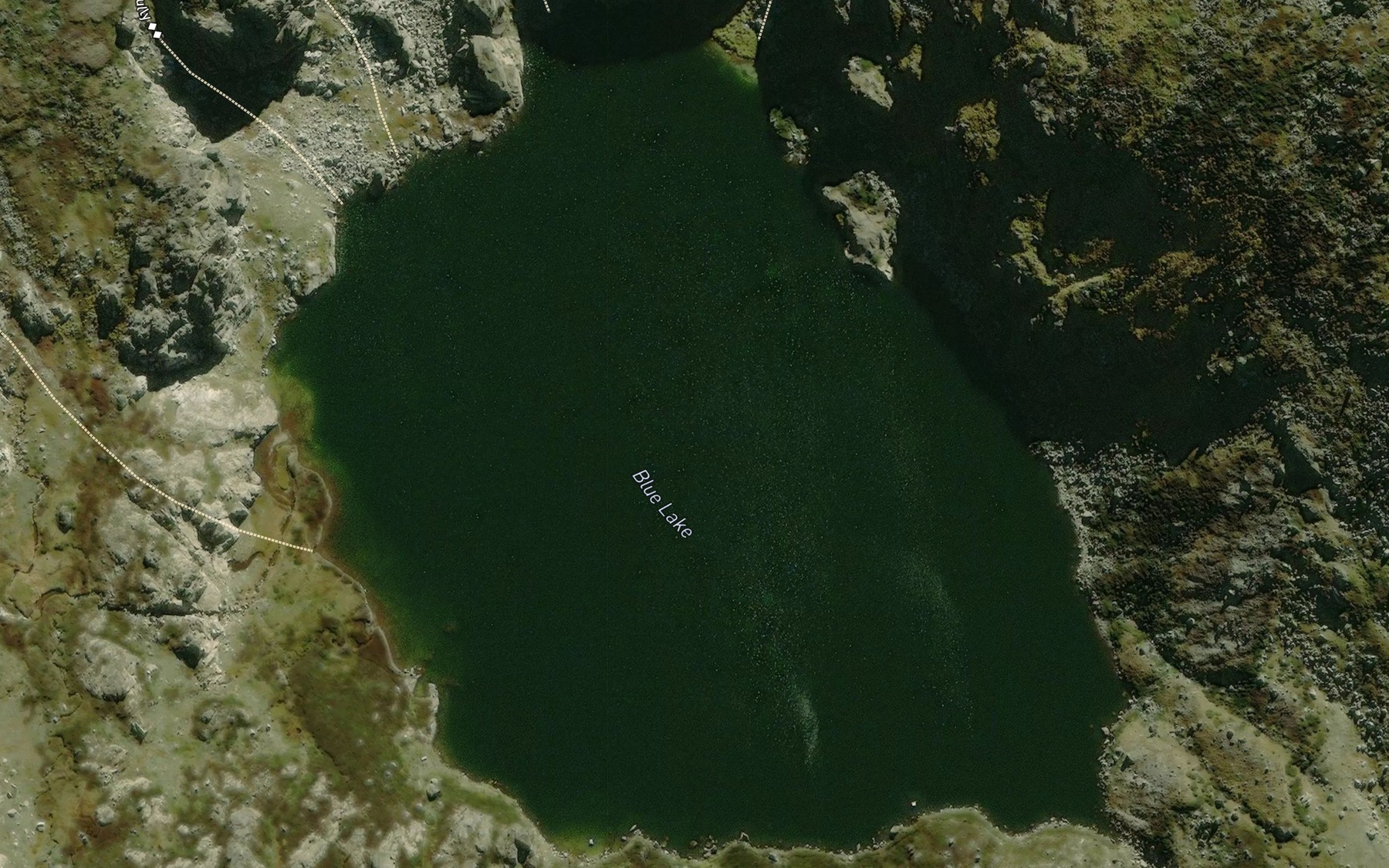 Satellite map of the Blue Lake