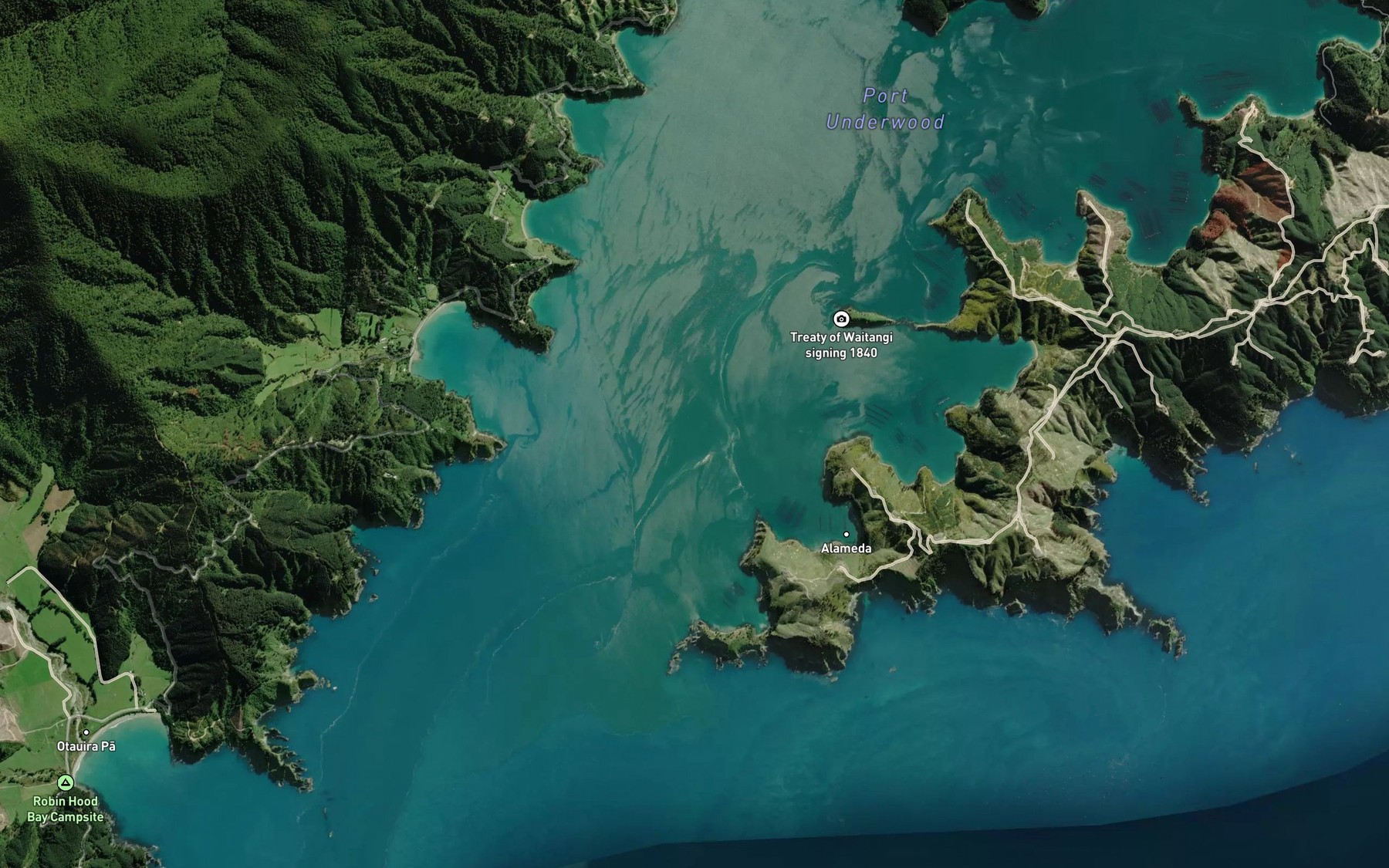 Satellite map of the Cutters Bay