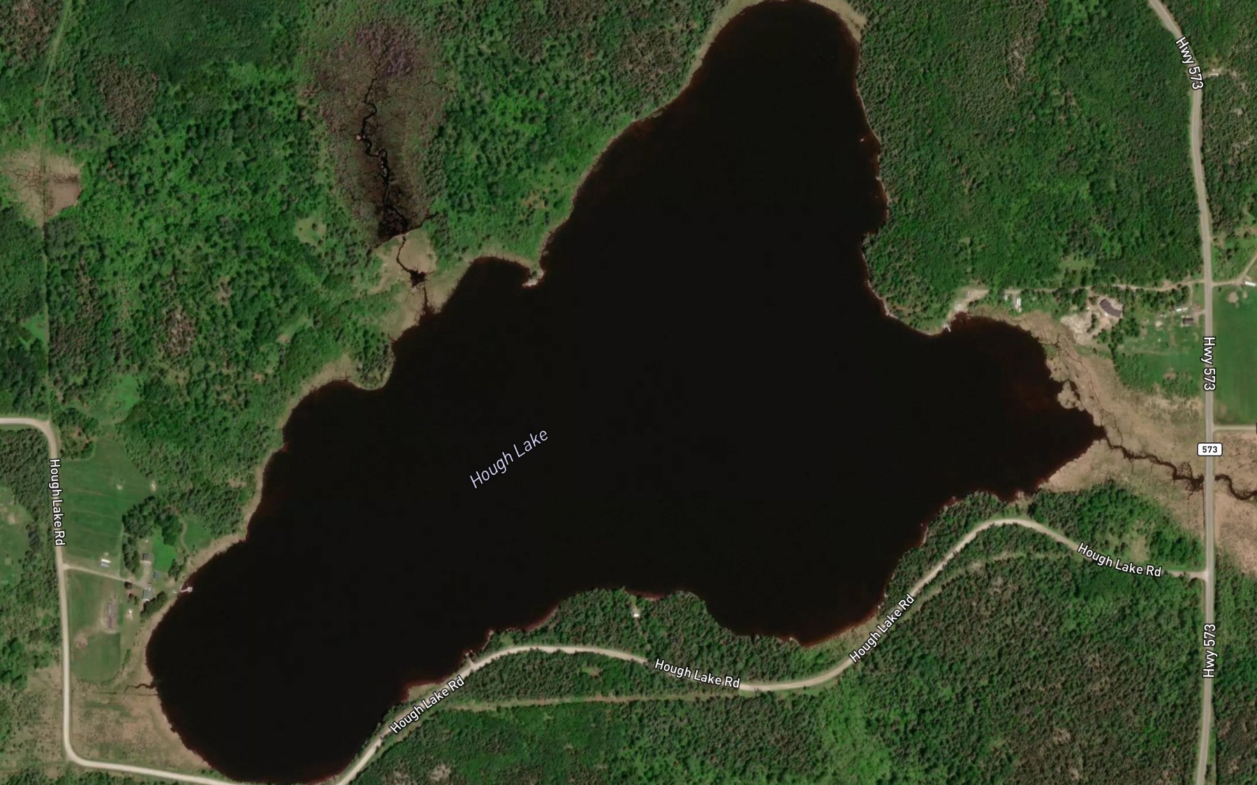 Satellite map of the Hough Lake