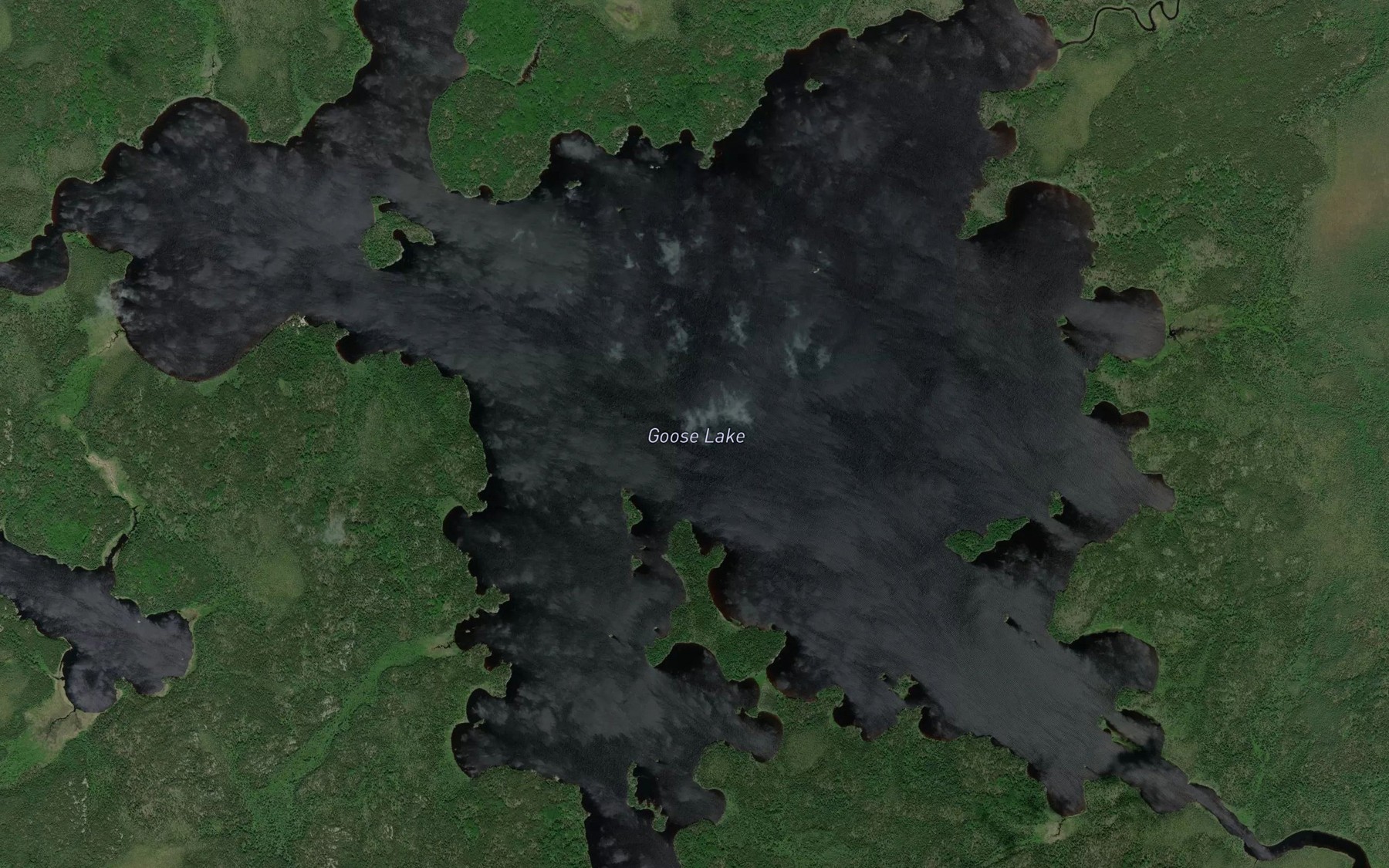 Satellite map of the Goose Lake