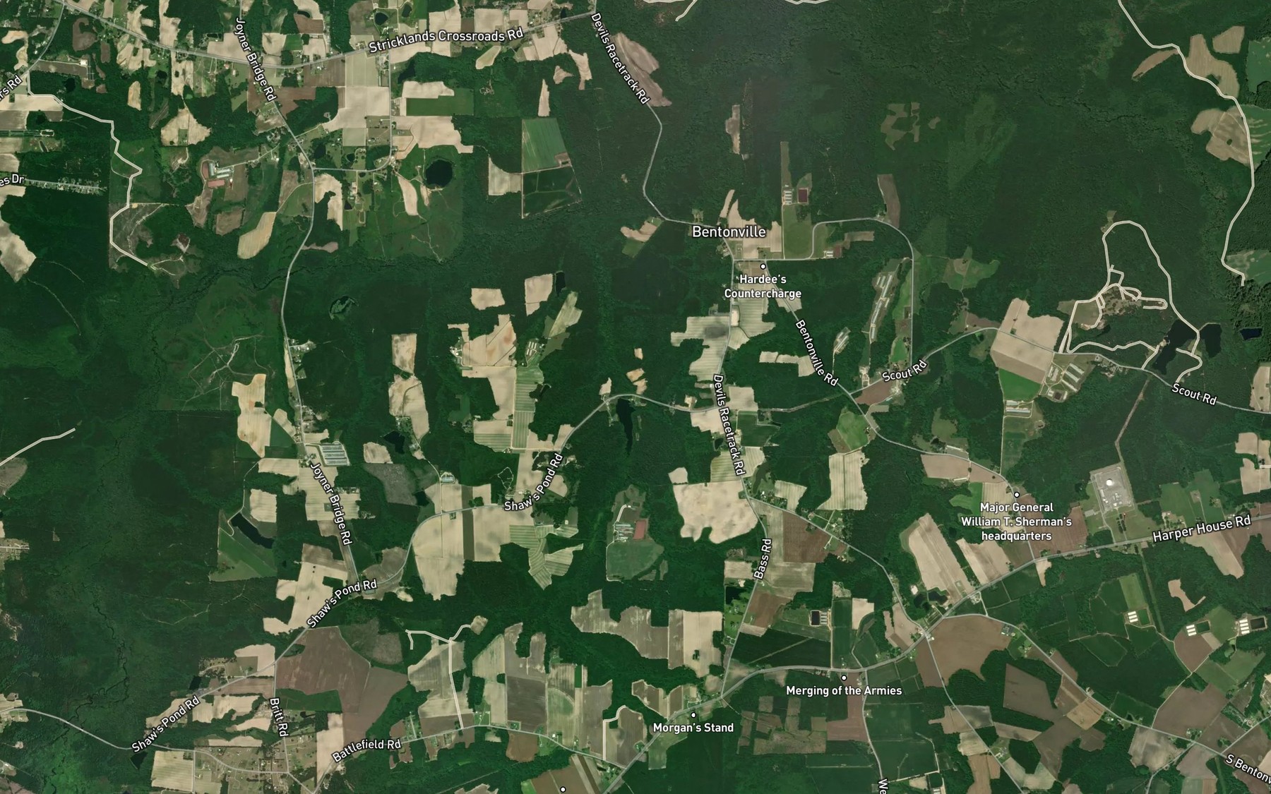 Satellite map of the Blackman Pond