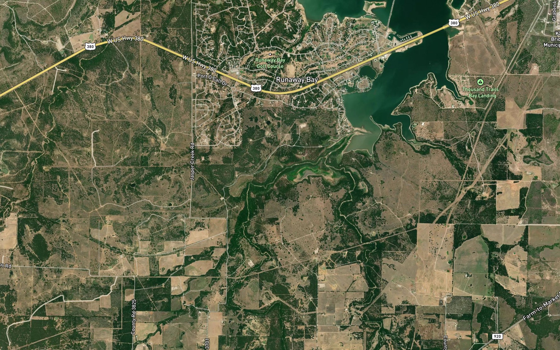 Satellite map of the Boons Creek