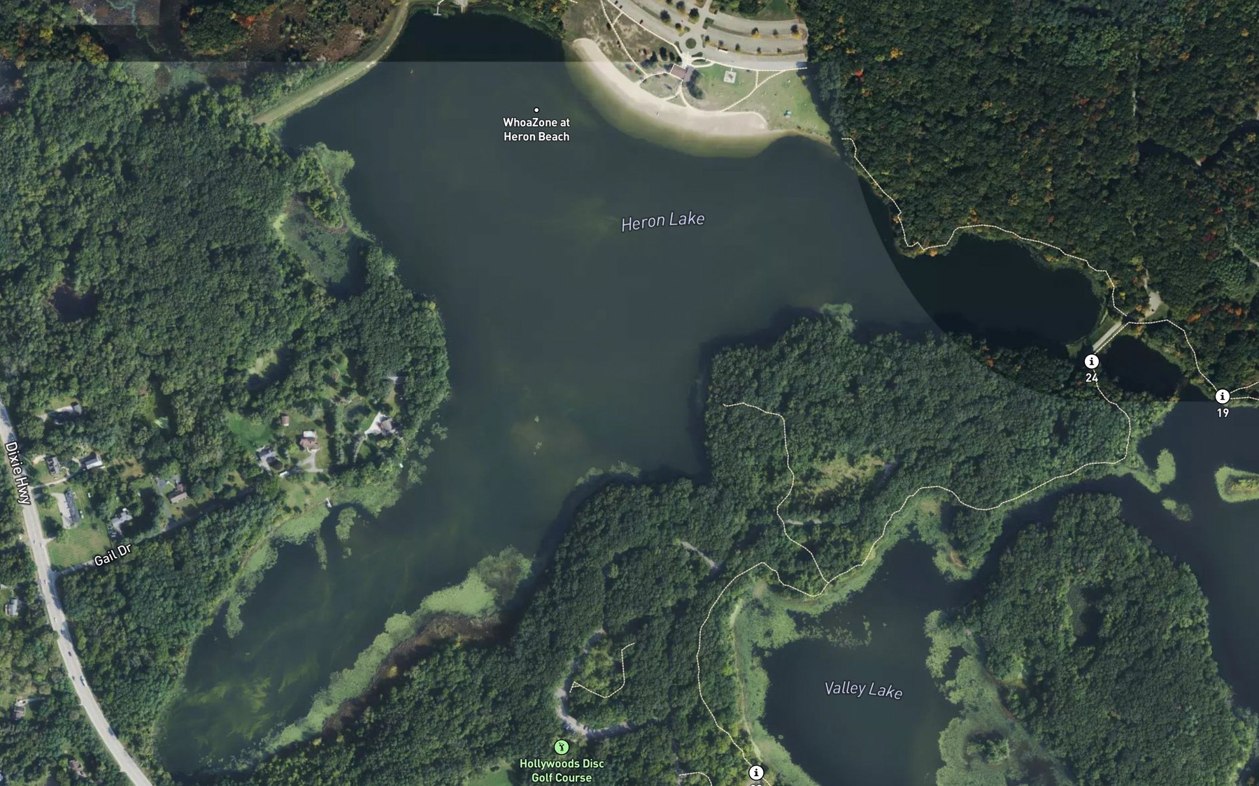 Satellite map of the Wildwood Lake