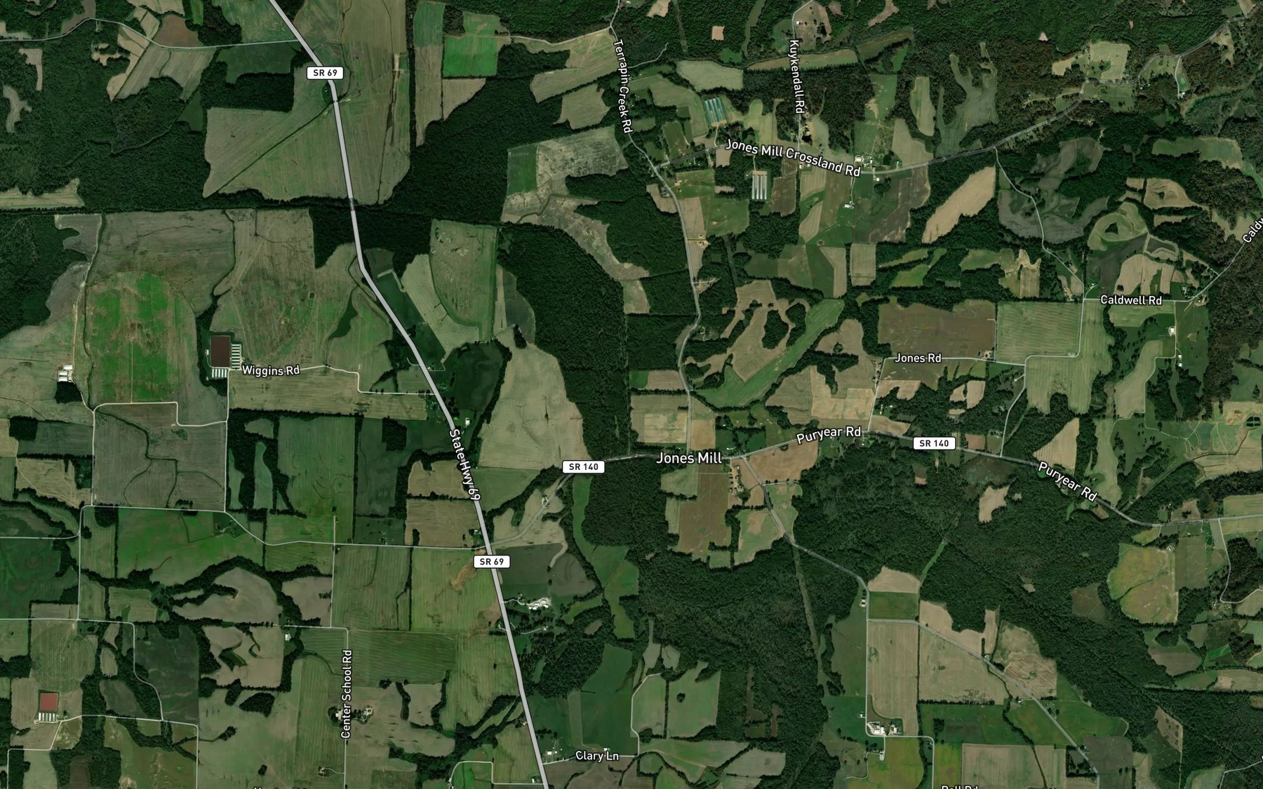 Satellite map of the Dry Creek