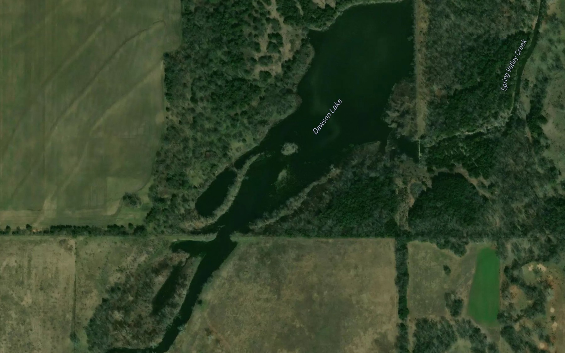 Satellite map of the Dawson Lake
