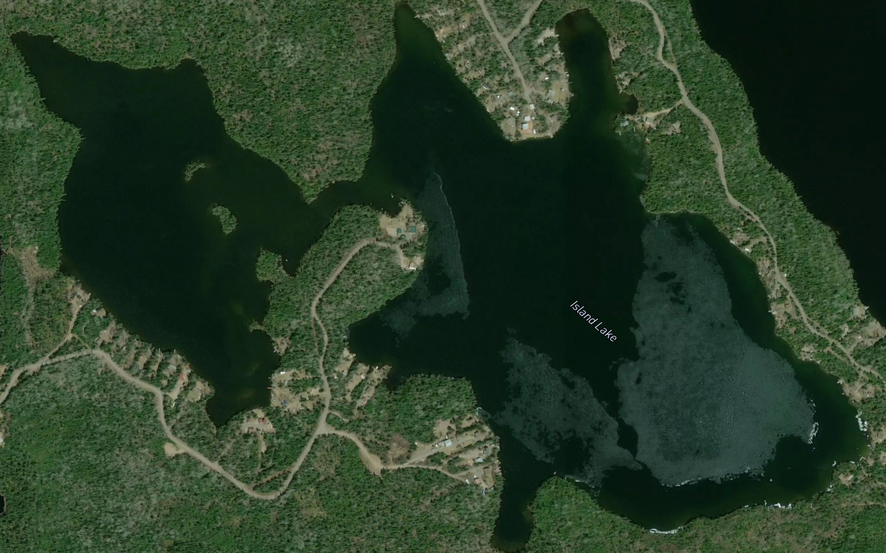 Satellite map of the Island Lake