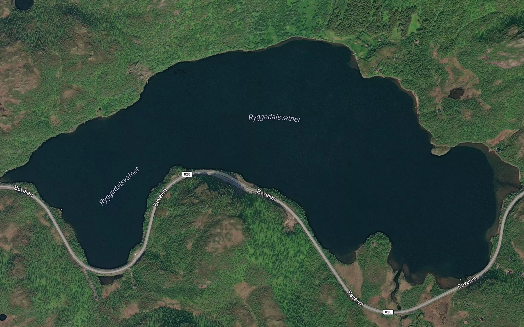 Satellite map of the Ryggedalsvatnet