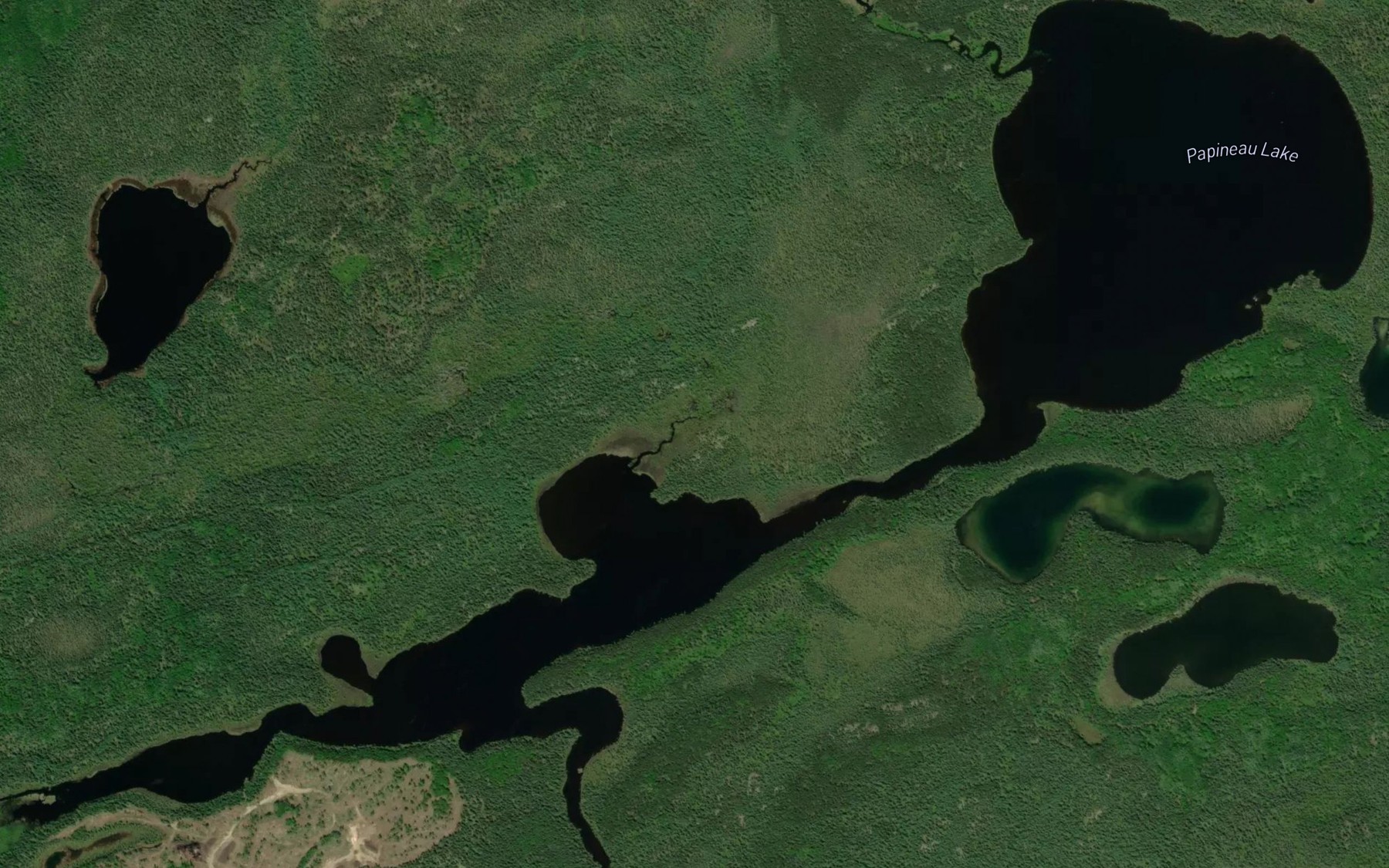 Satellite map of the Papineau Lake