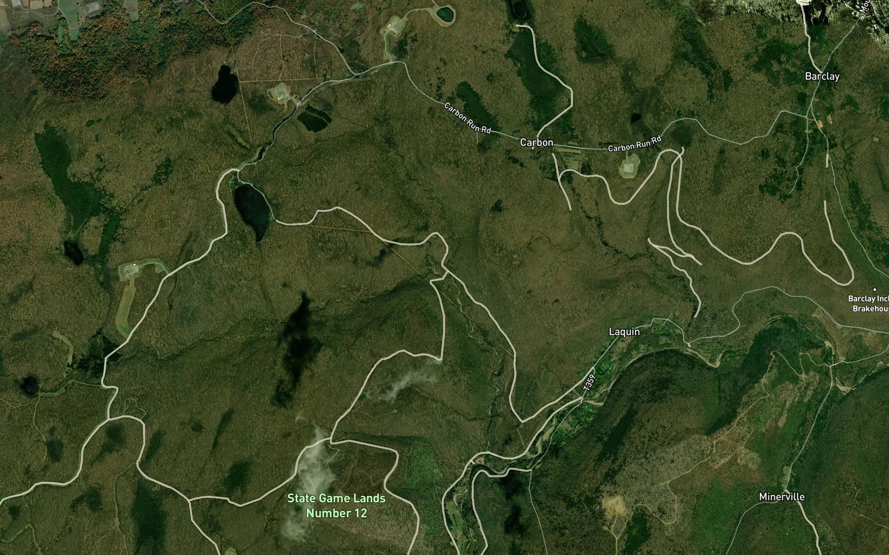 Satellite map of the McCraney Run