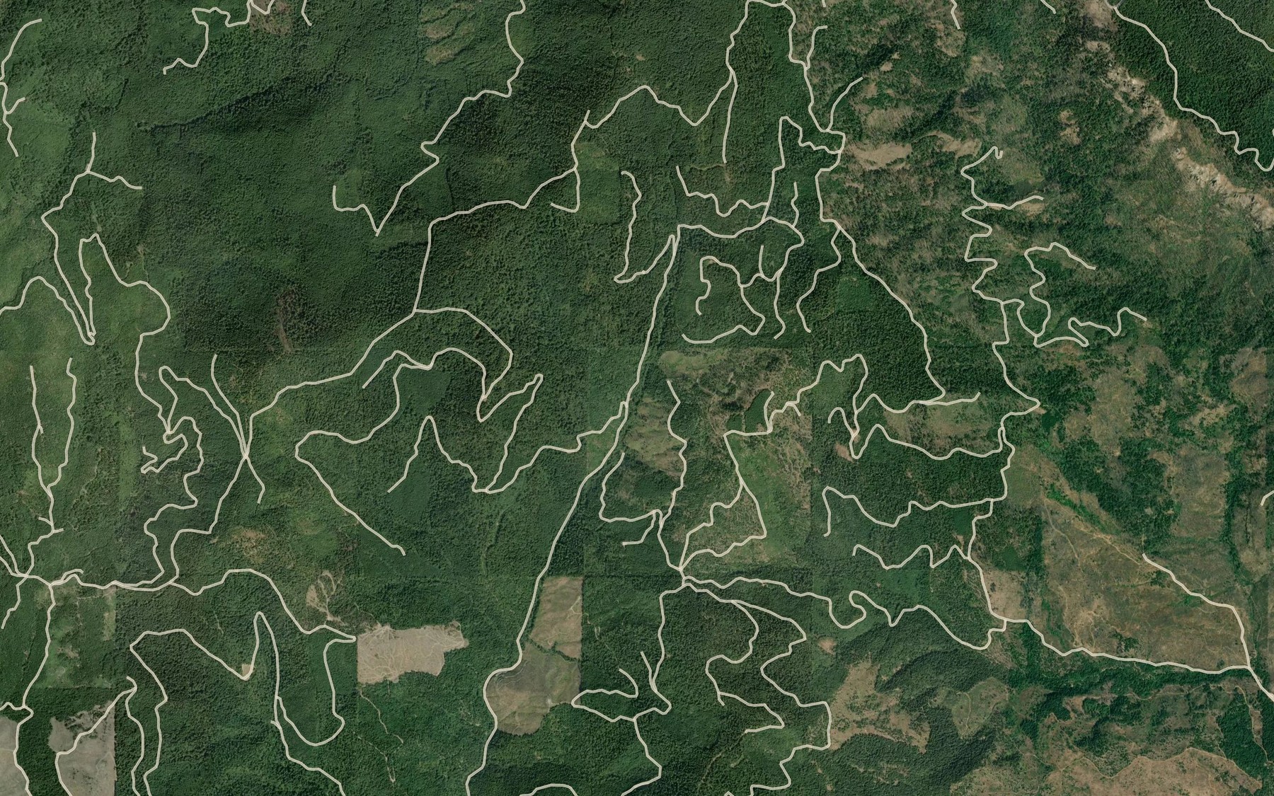 Satellite map of the Railroad Gap Creek