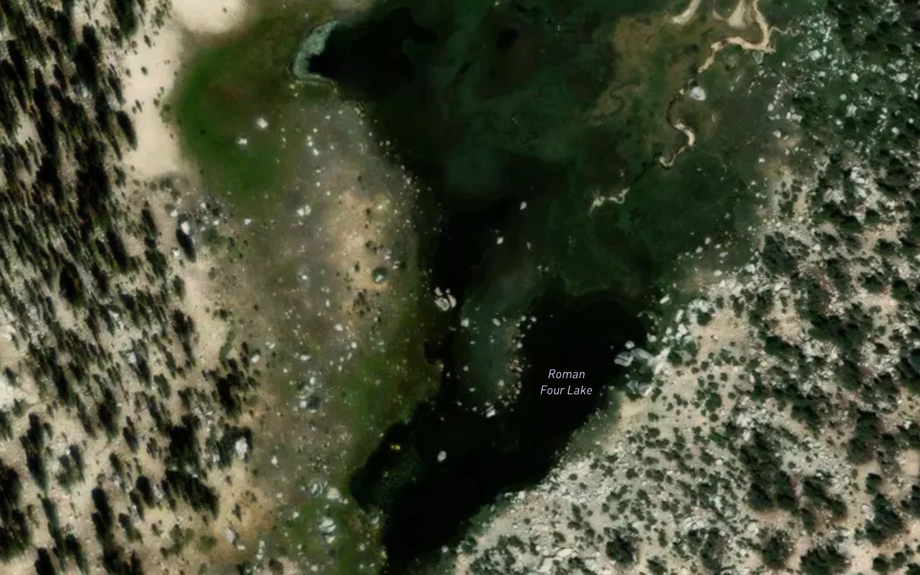 Satellite map of the Roman Four Lake