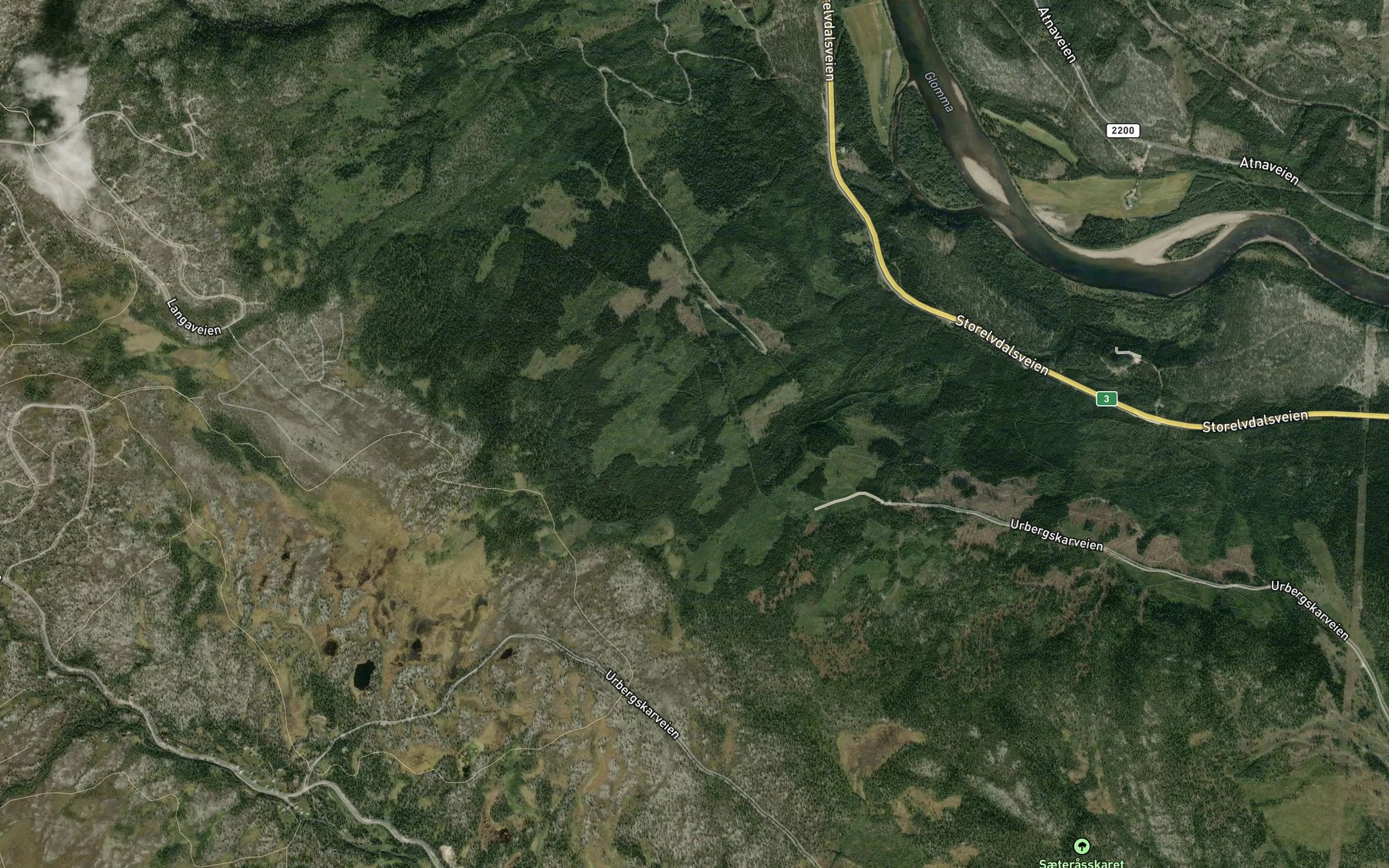 Satellite map of the Klarbekken