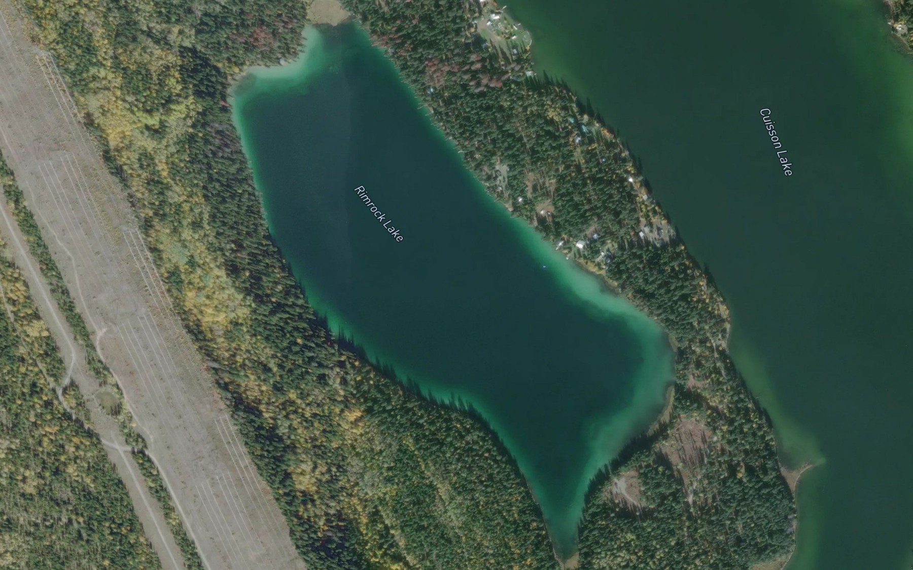 Satellite map of the Rimrock Lake