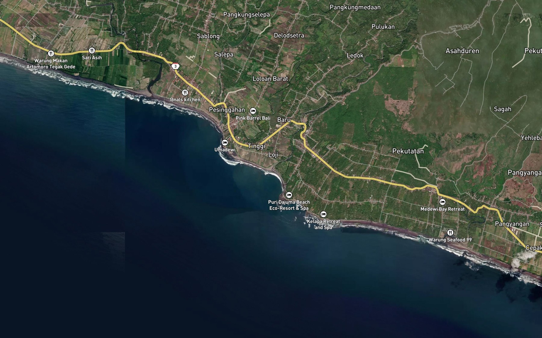 Satellite map of the Tukad Pulukan