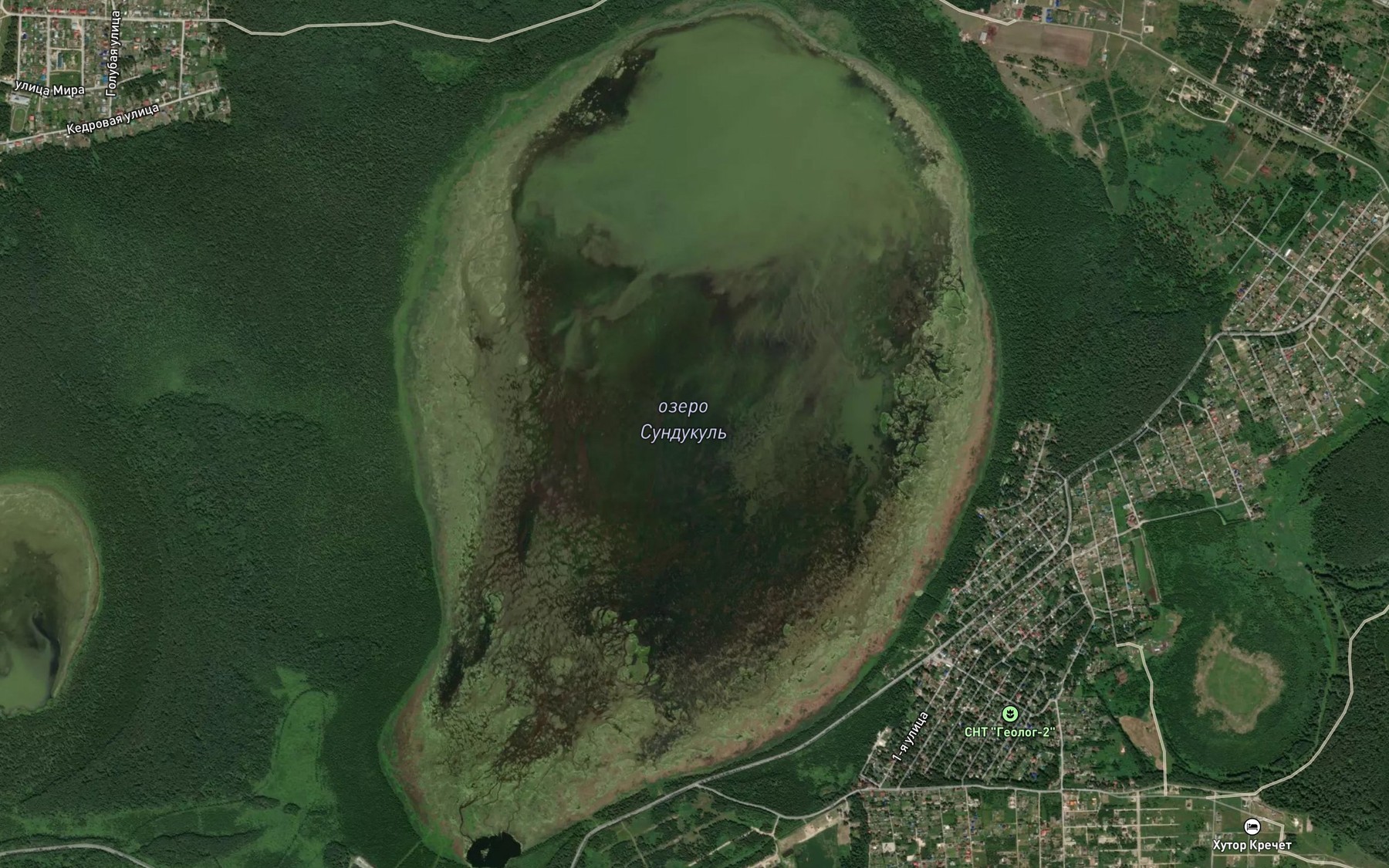 Satellite map of the Ozero Sundukul'