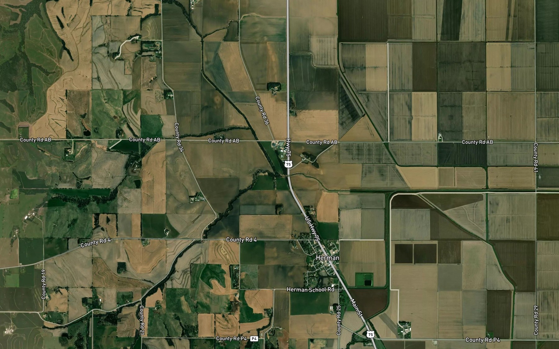 Satellite map of the Davis Creek