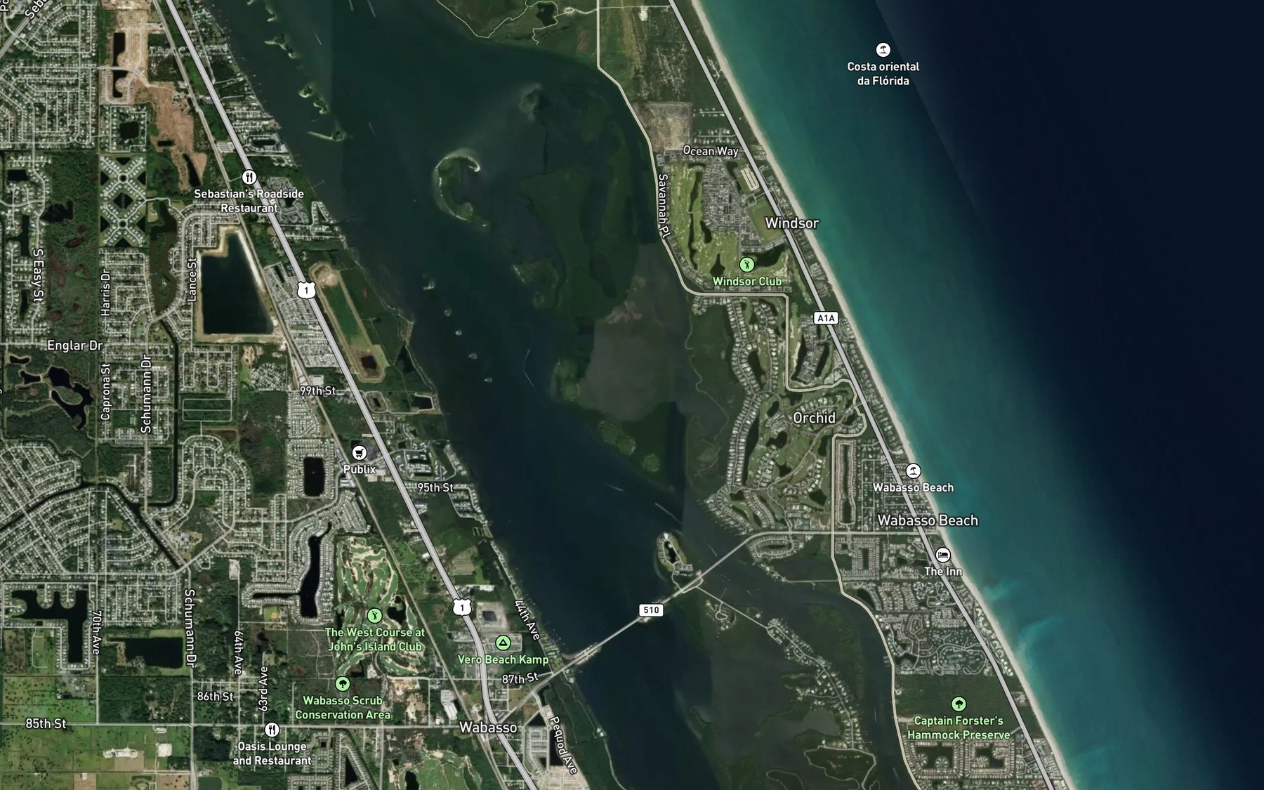 Satellite map of the Preachers Hole