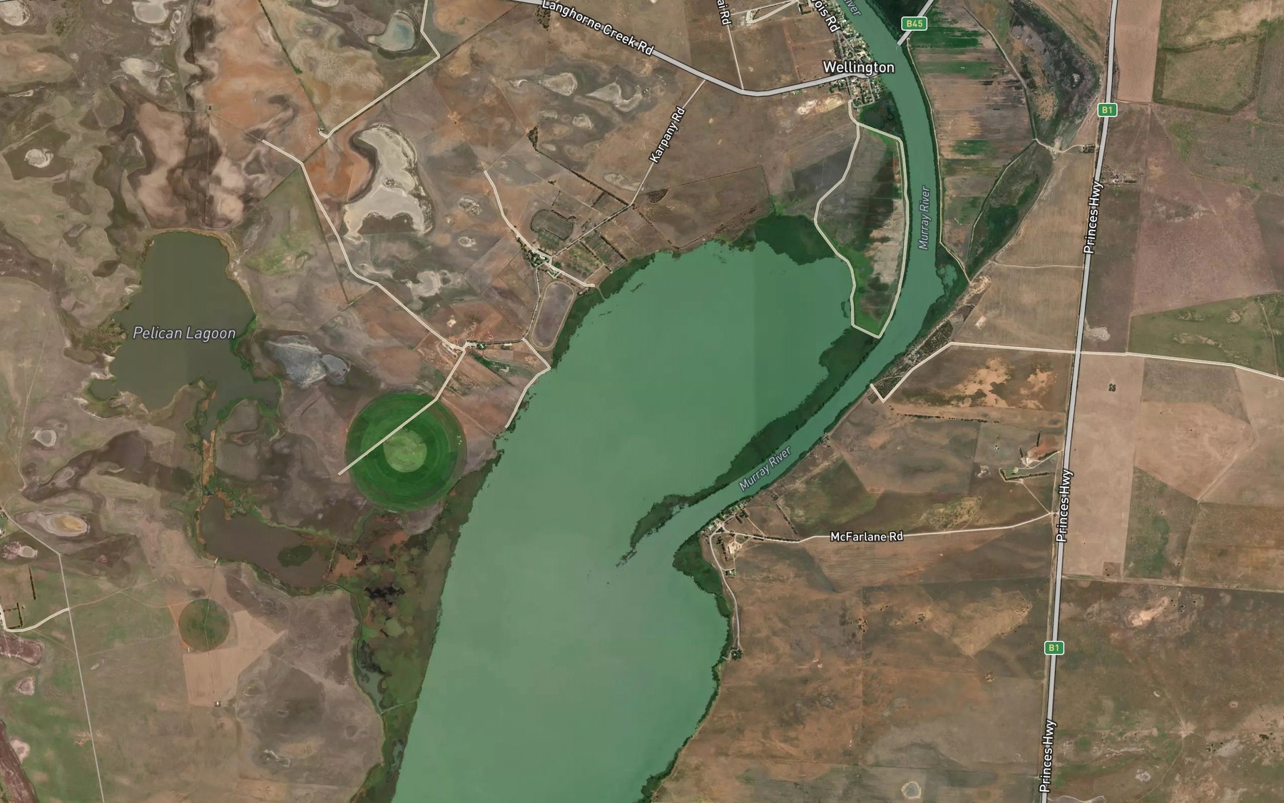 Satellite map of the McHughes Lake