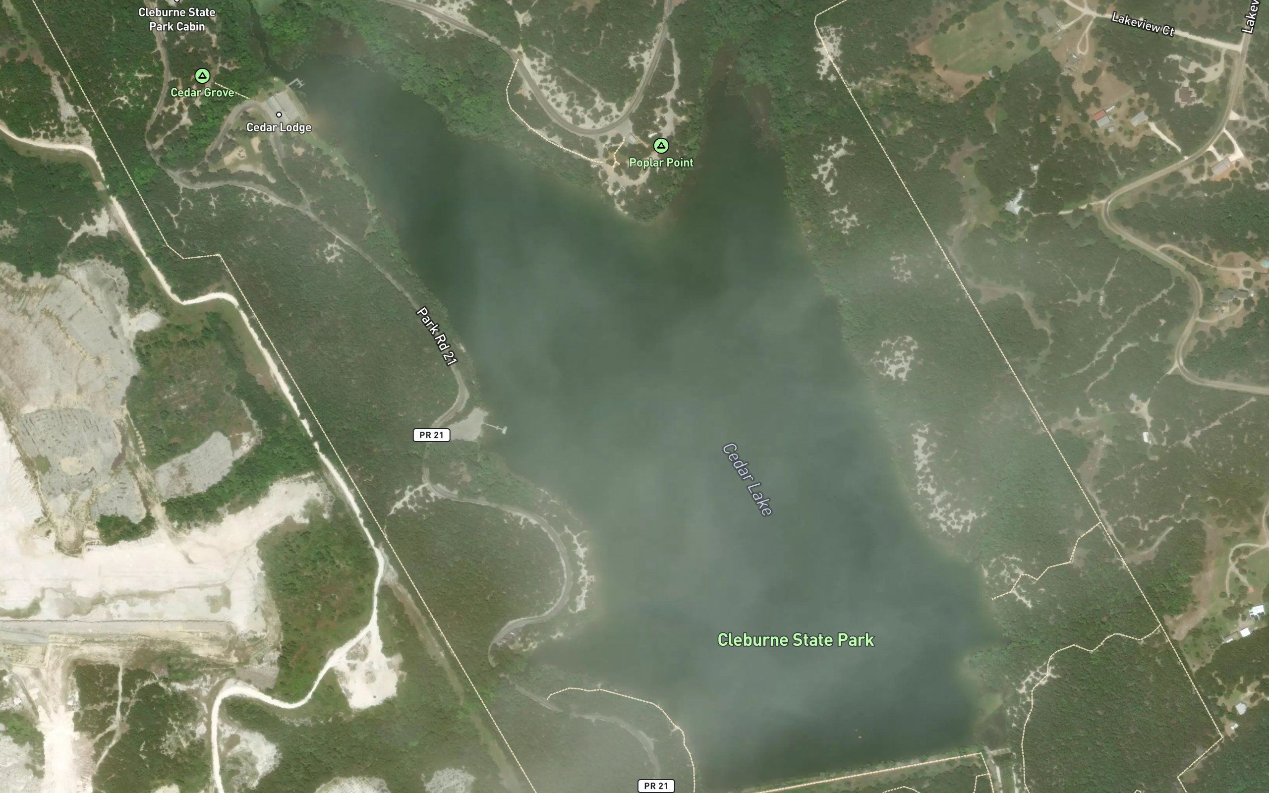 Cleburne State Park Lake