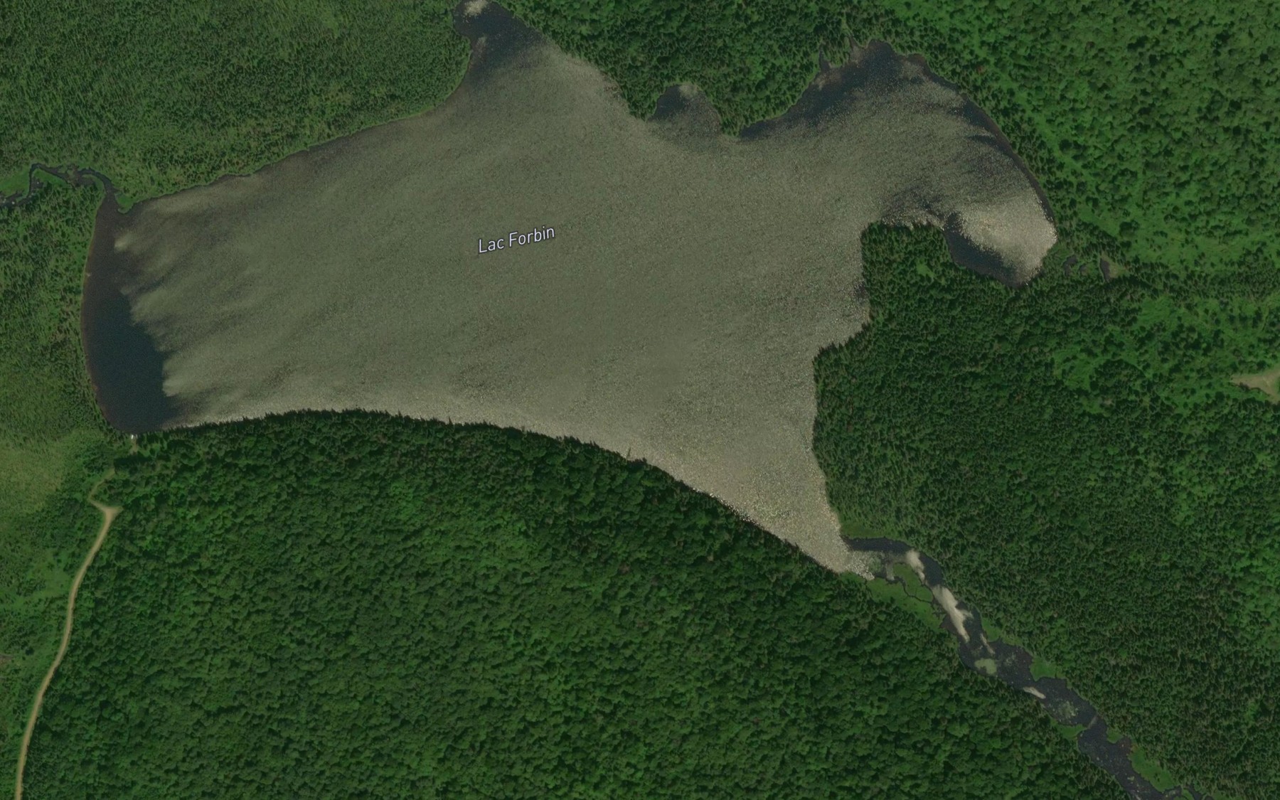 Satellite map of the Lac Forbin