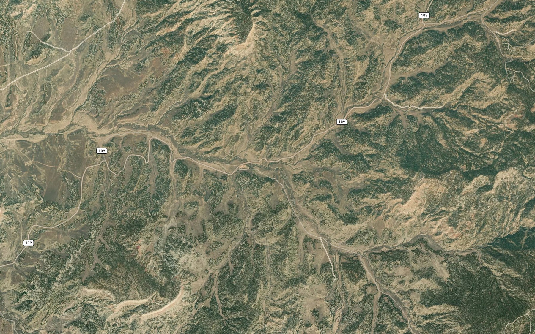 Satellite map of the North Fork Texas Creek