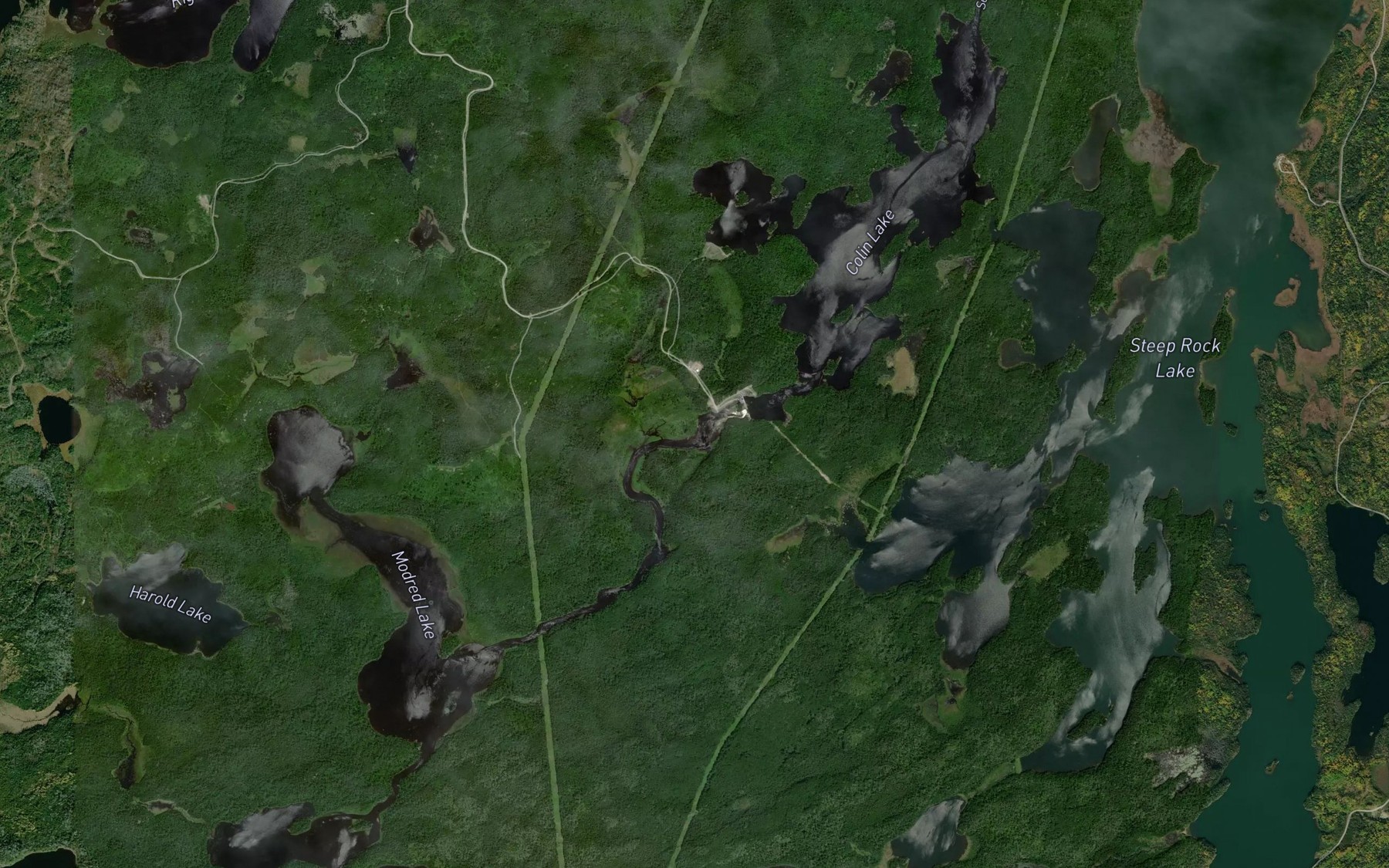 Satellite map of the Reed Lake