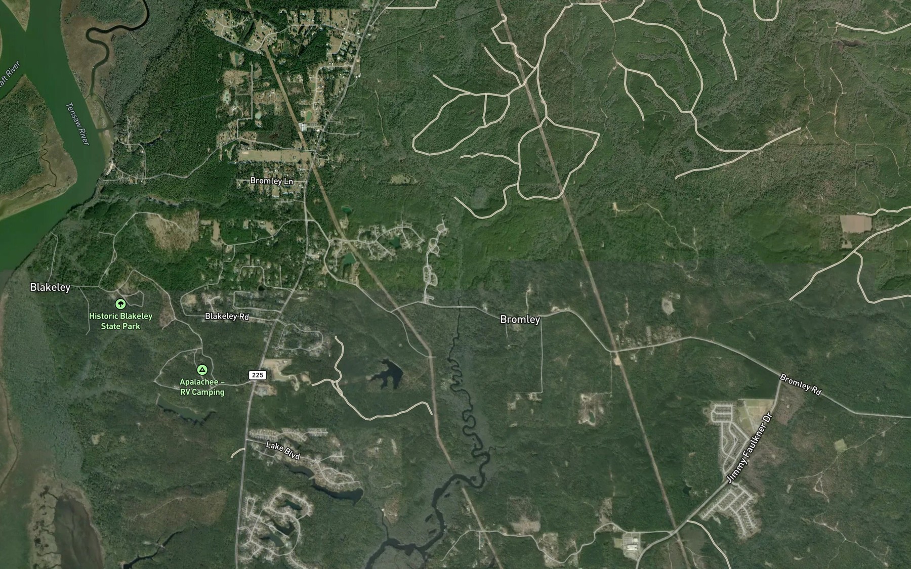 Satellite map of the Footlog Branch
