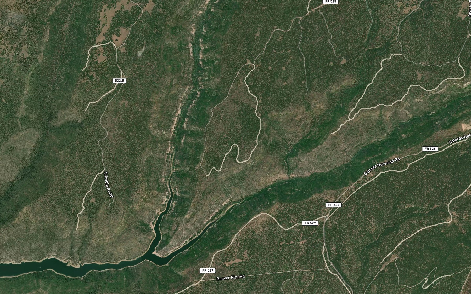 Satellite map of the Carlyle Point Reservoir