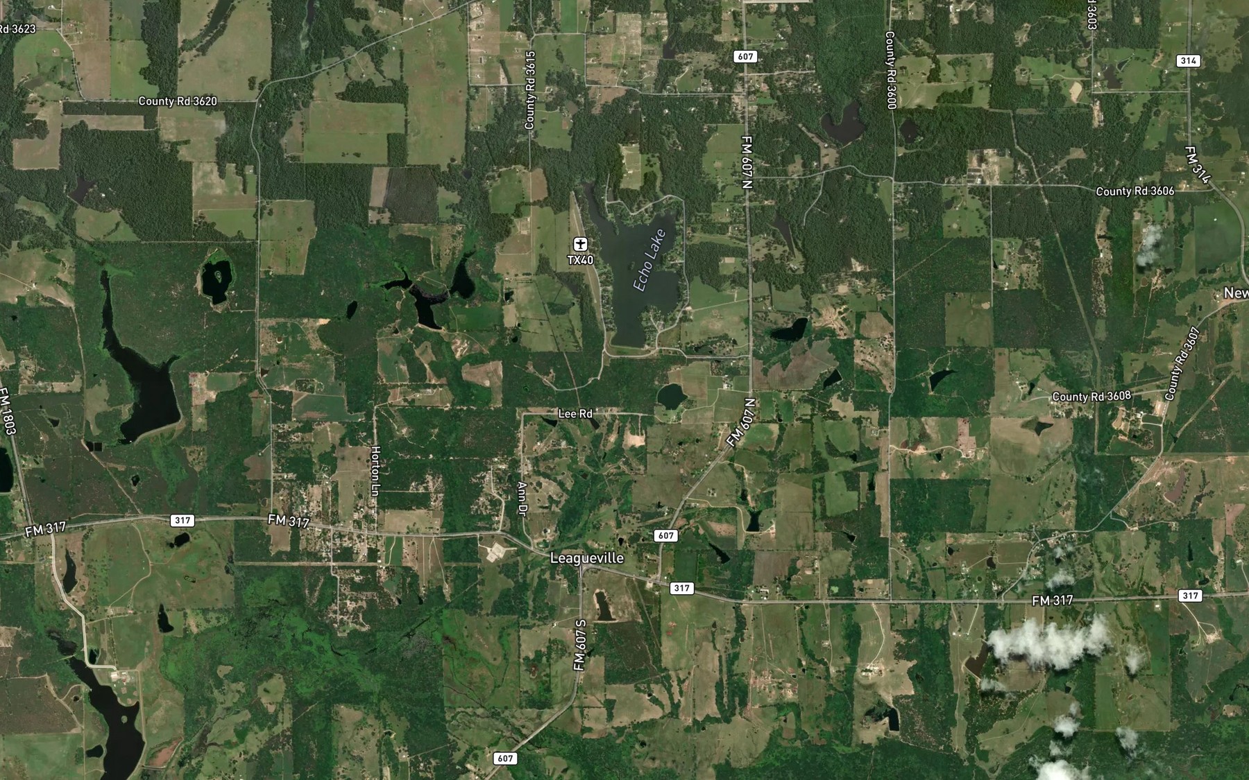 Satellite map of the Echo Lake