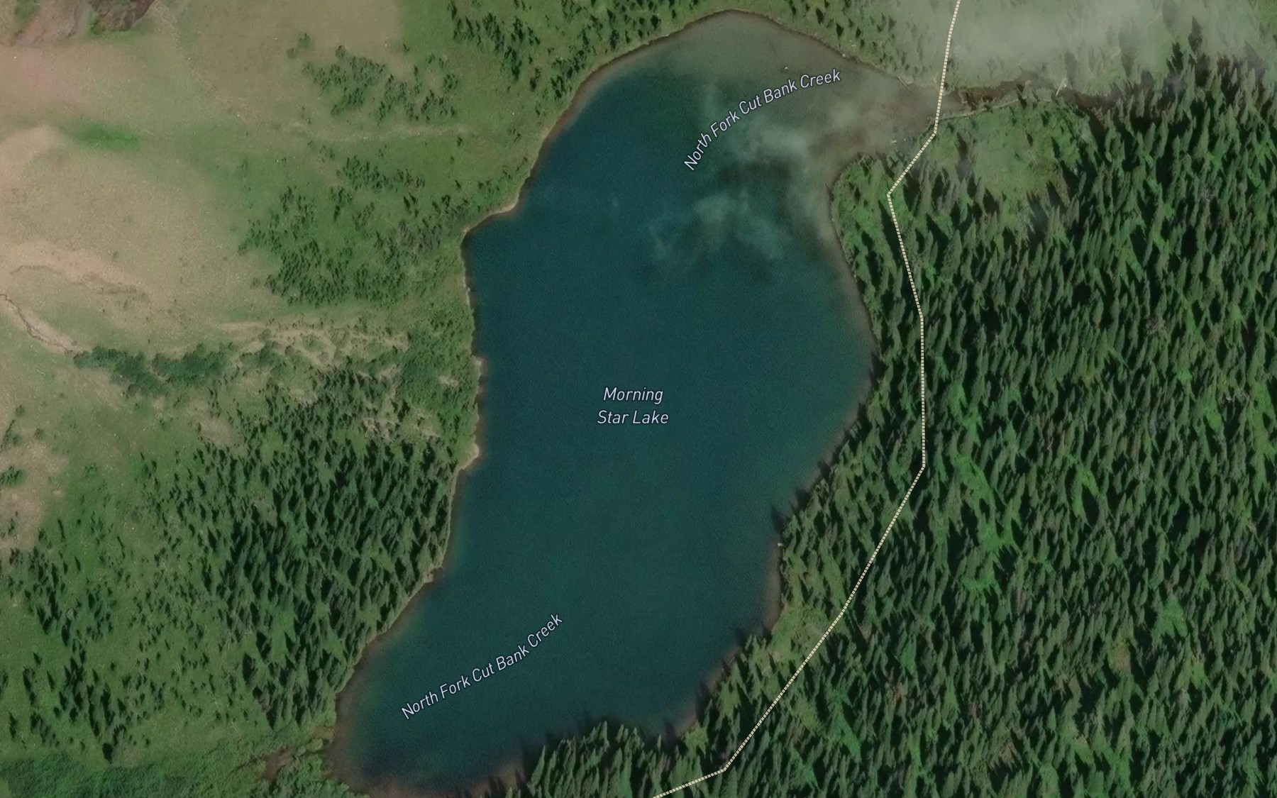 Satellite map of the Morning Star Lake