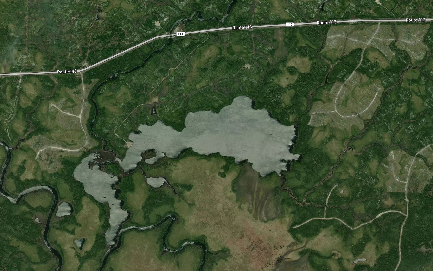 Satellite map of the Lac des Miserables