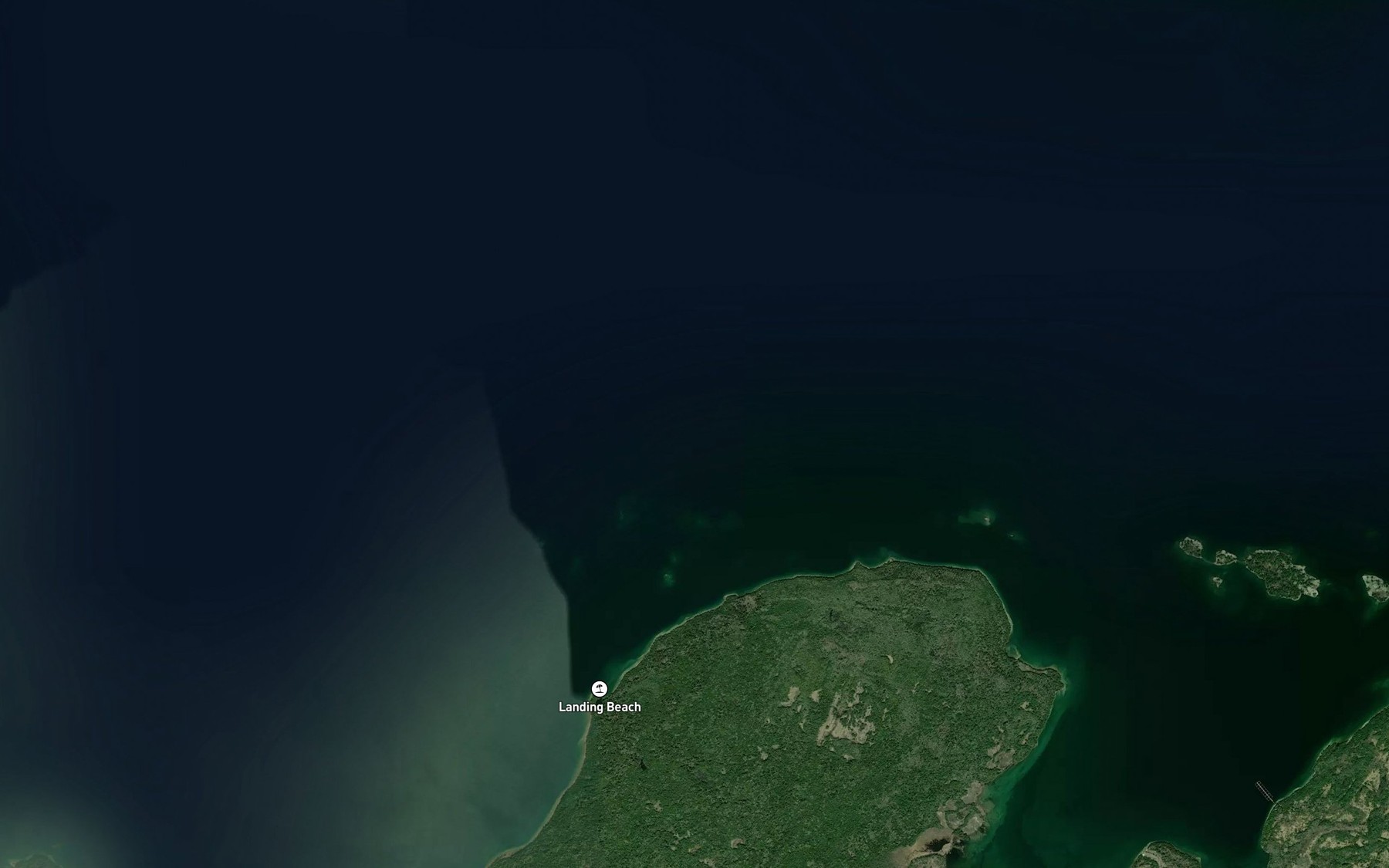 Satellite map of the Bedford Island Reef