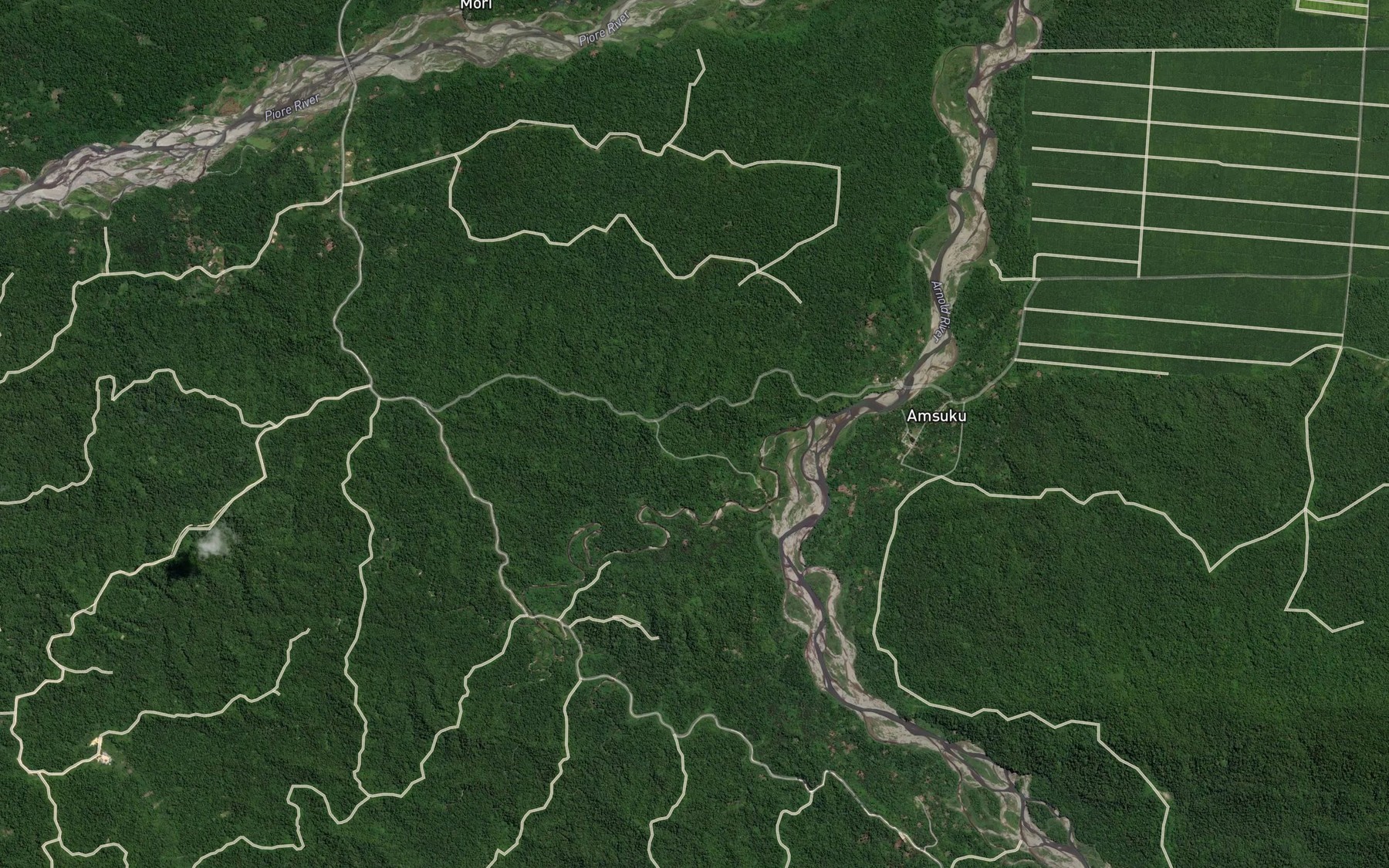Satellite map of the Make Creek