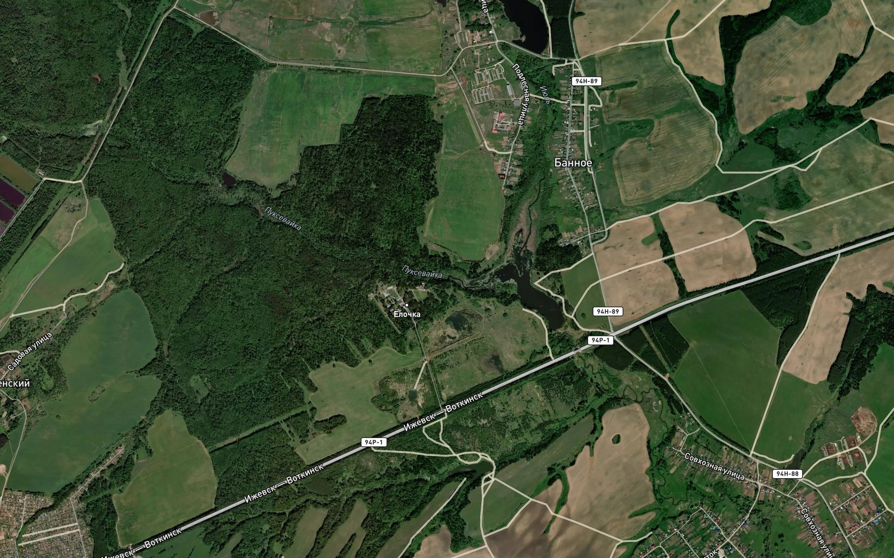 Satellite map of the Puksevayka