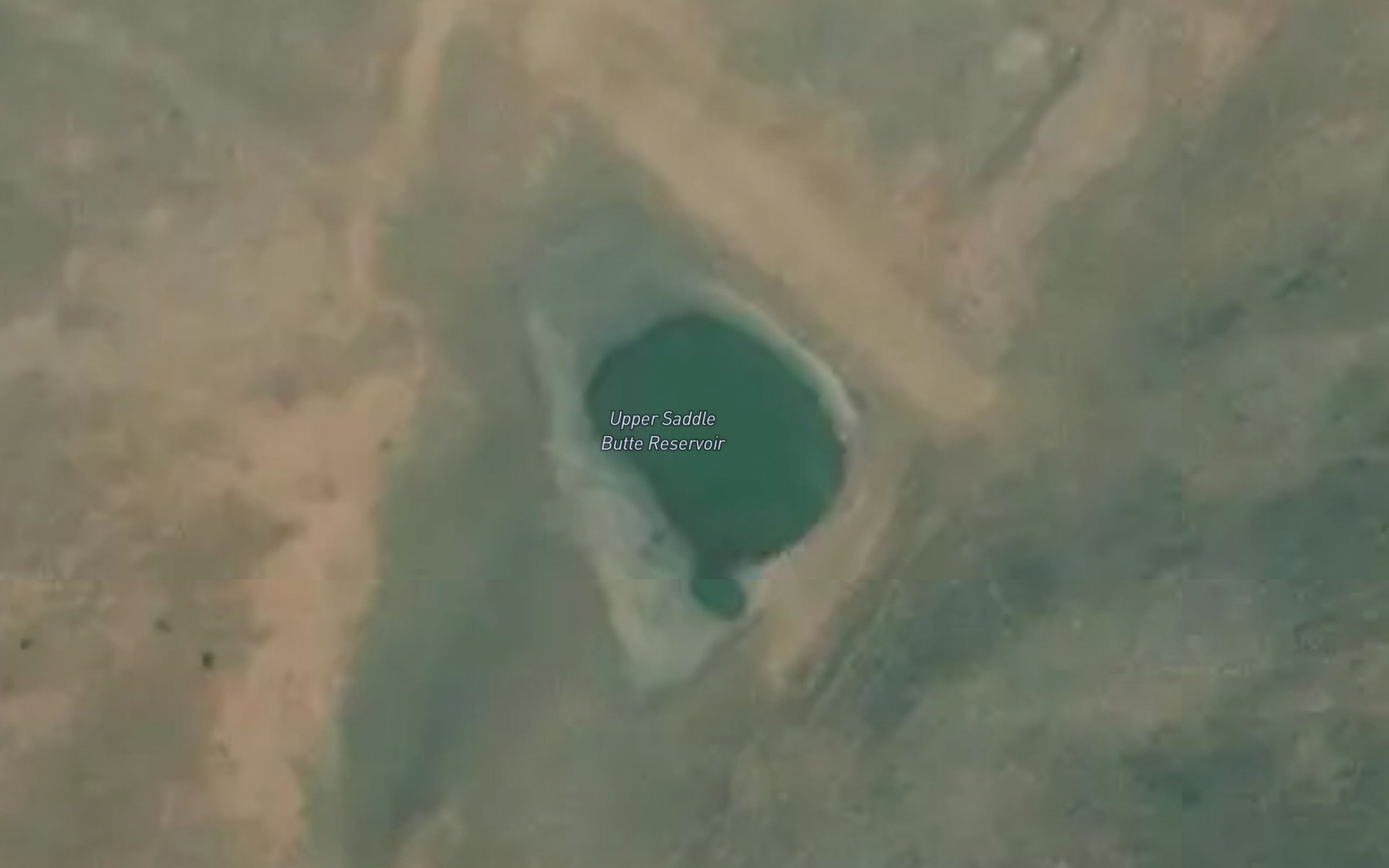 Satellite map of the Upper Saddle Butte Reservoir