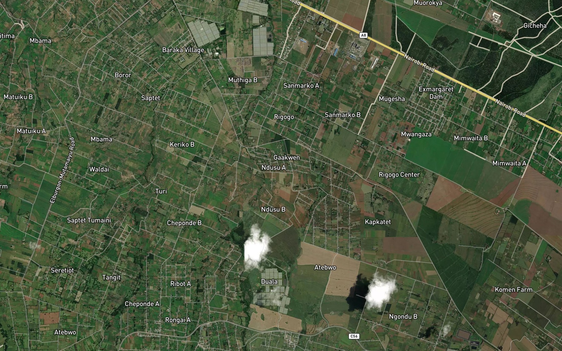 Satellite map of the Kamuaora