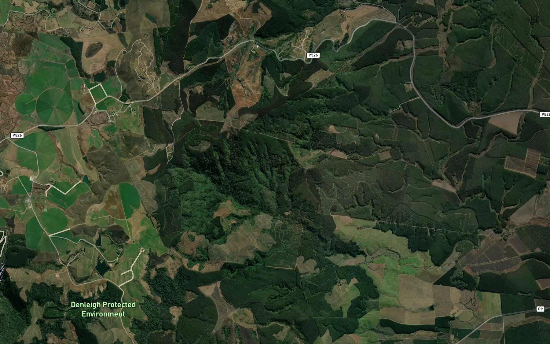 Satellite map of the uMvoti