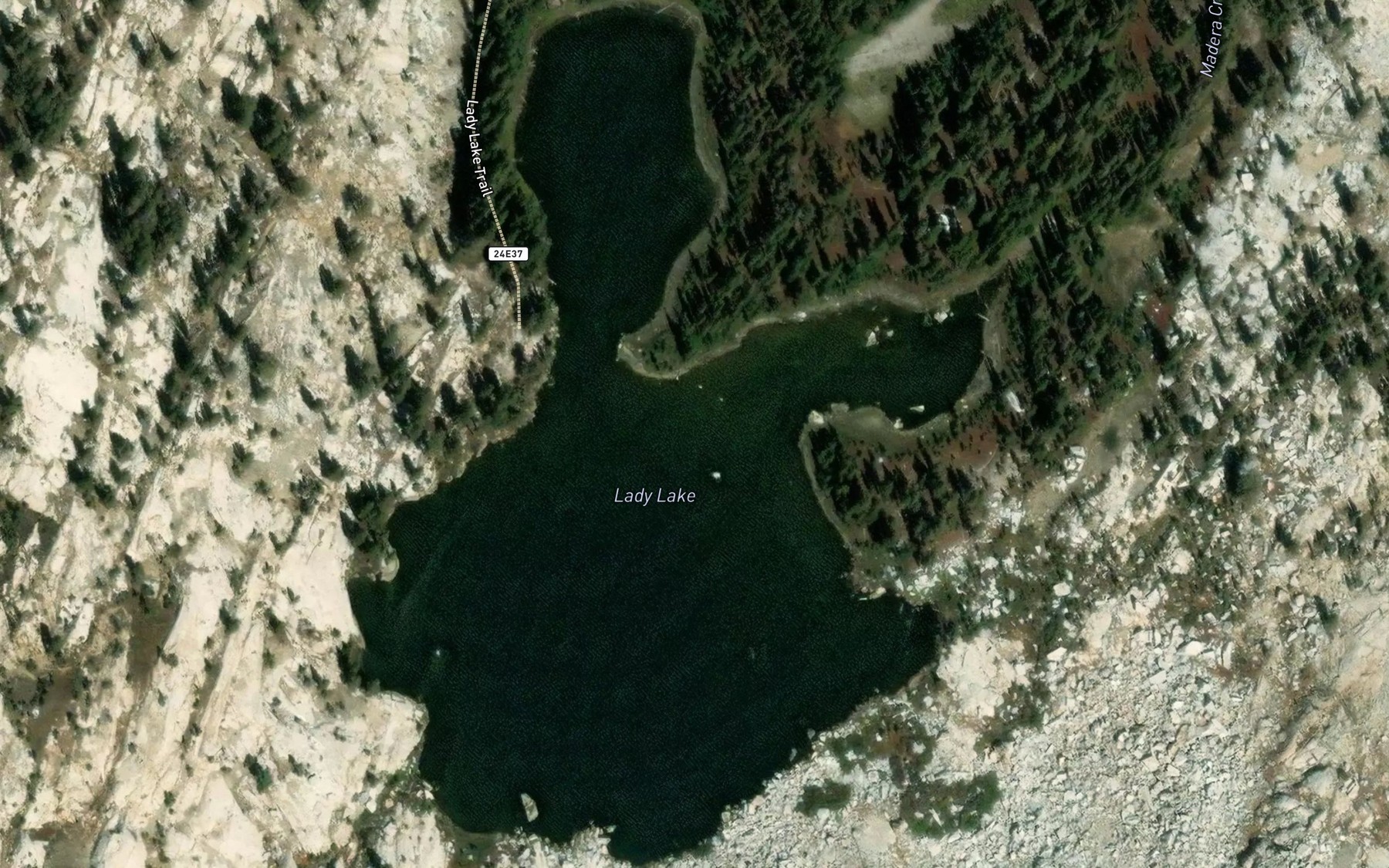 Satellite map of the Madera Lakes