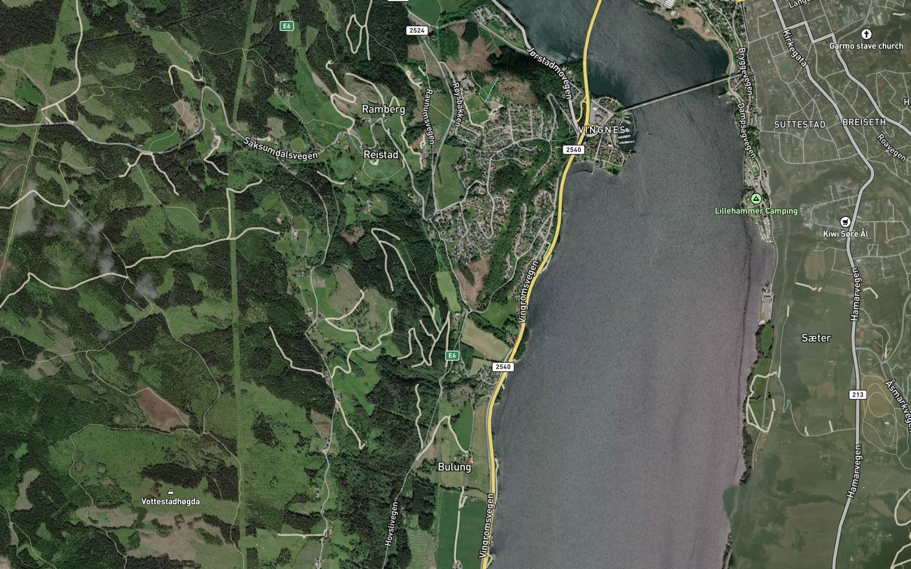 Satellite map of the Oyresbekken