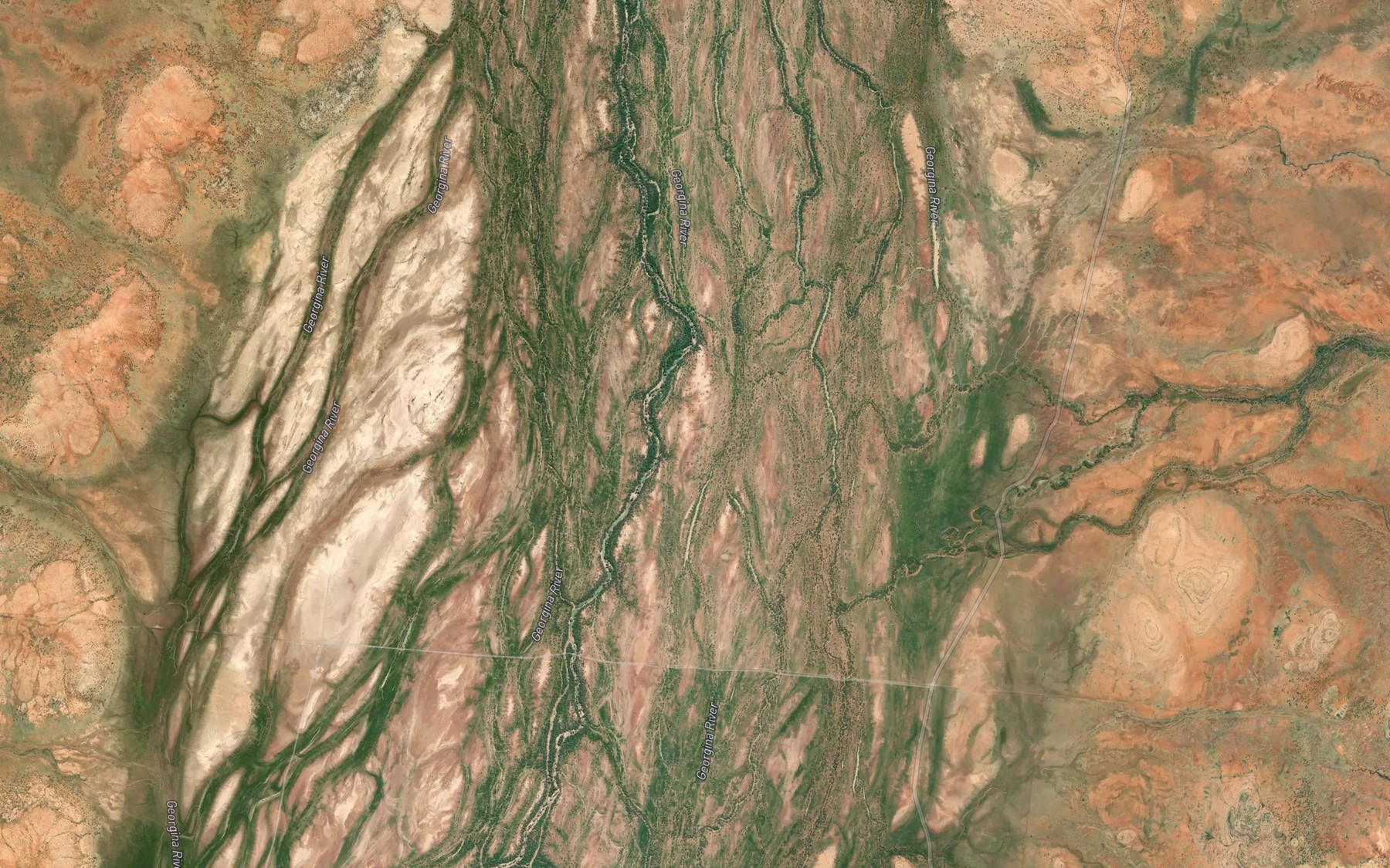 Satellite map of the Pigeon Creek