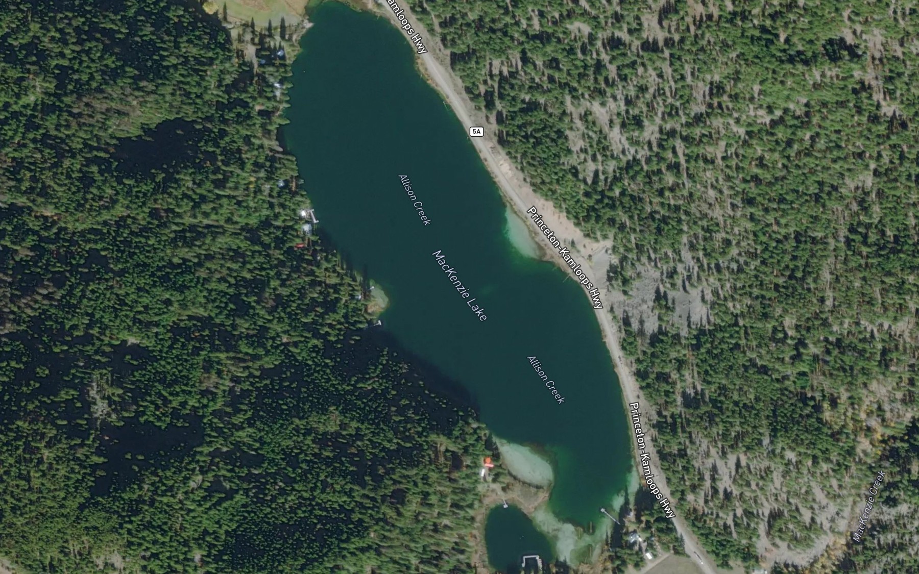 Satellite map of the MacKenzie Lake