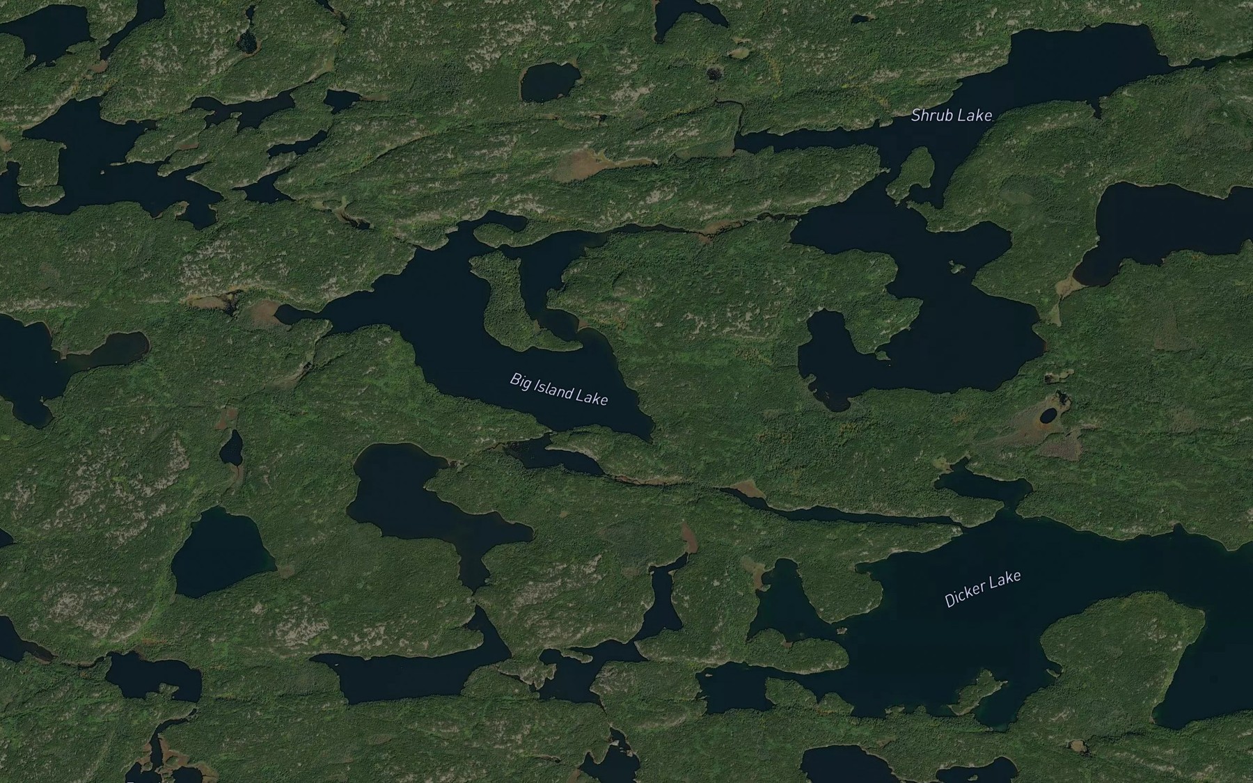 Satellite map of the Dicker Creek