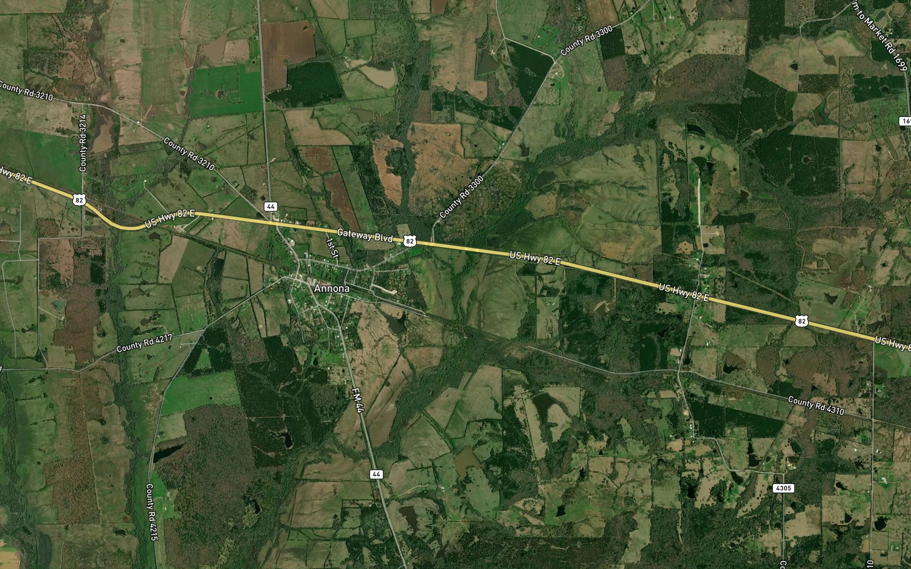 Satellite map of the Hurricane Creek