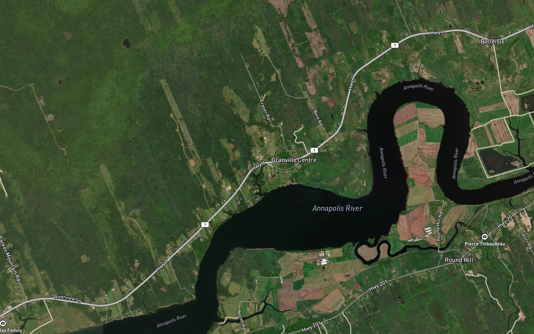 Satellite map of the Hollow Brook