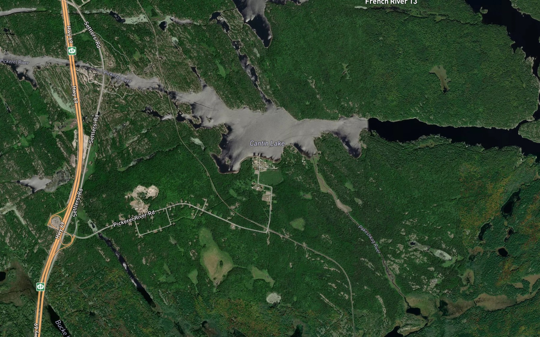 Satellite map of the Pakeshkag River