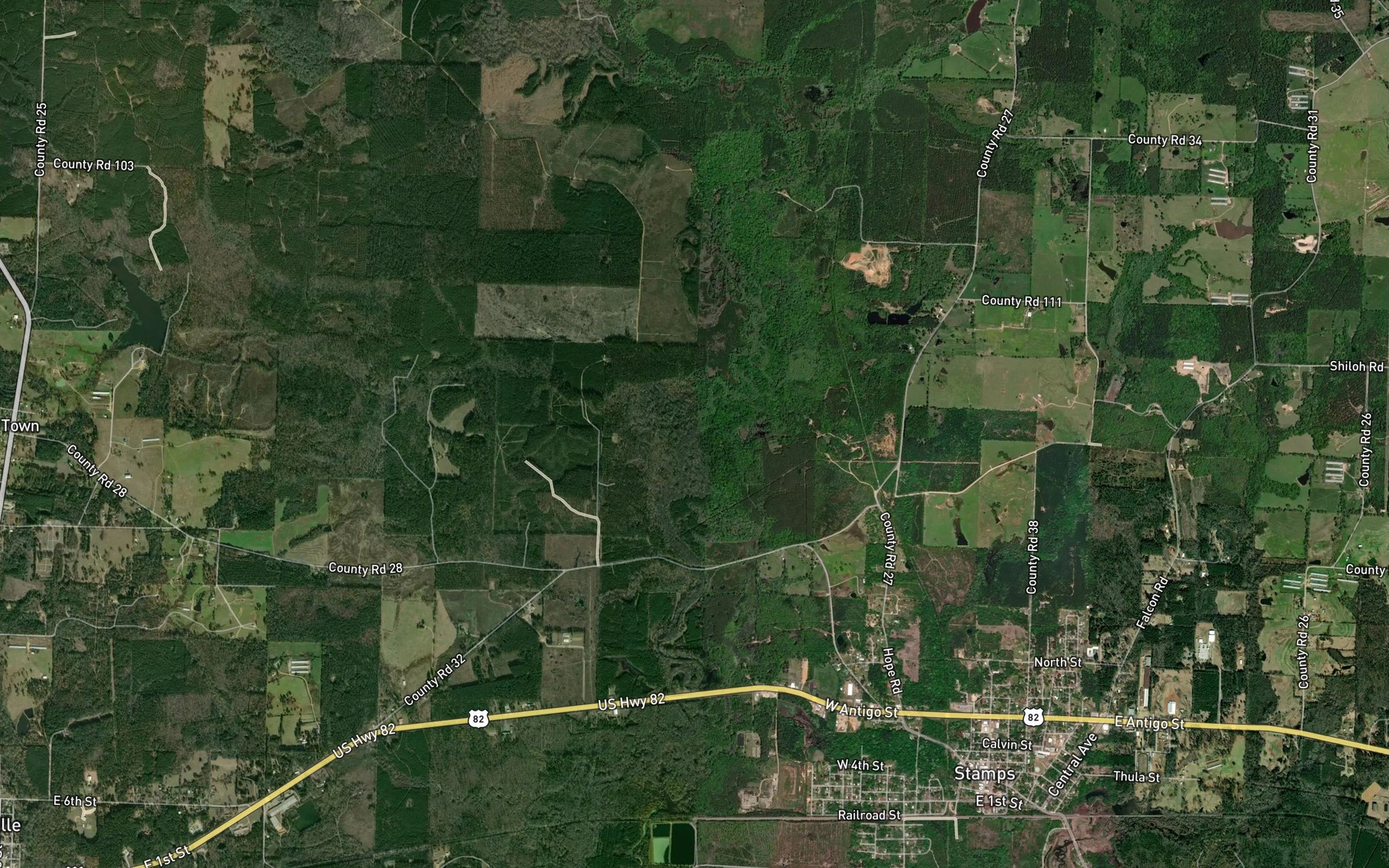 Satellite map of the Big Branch